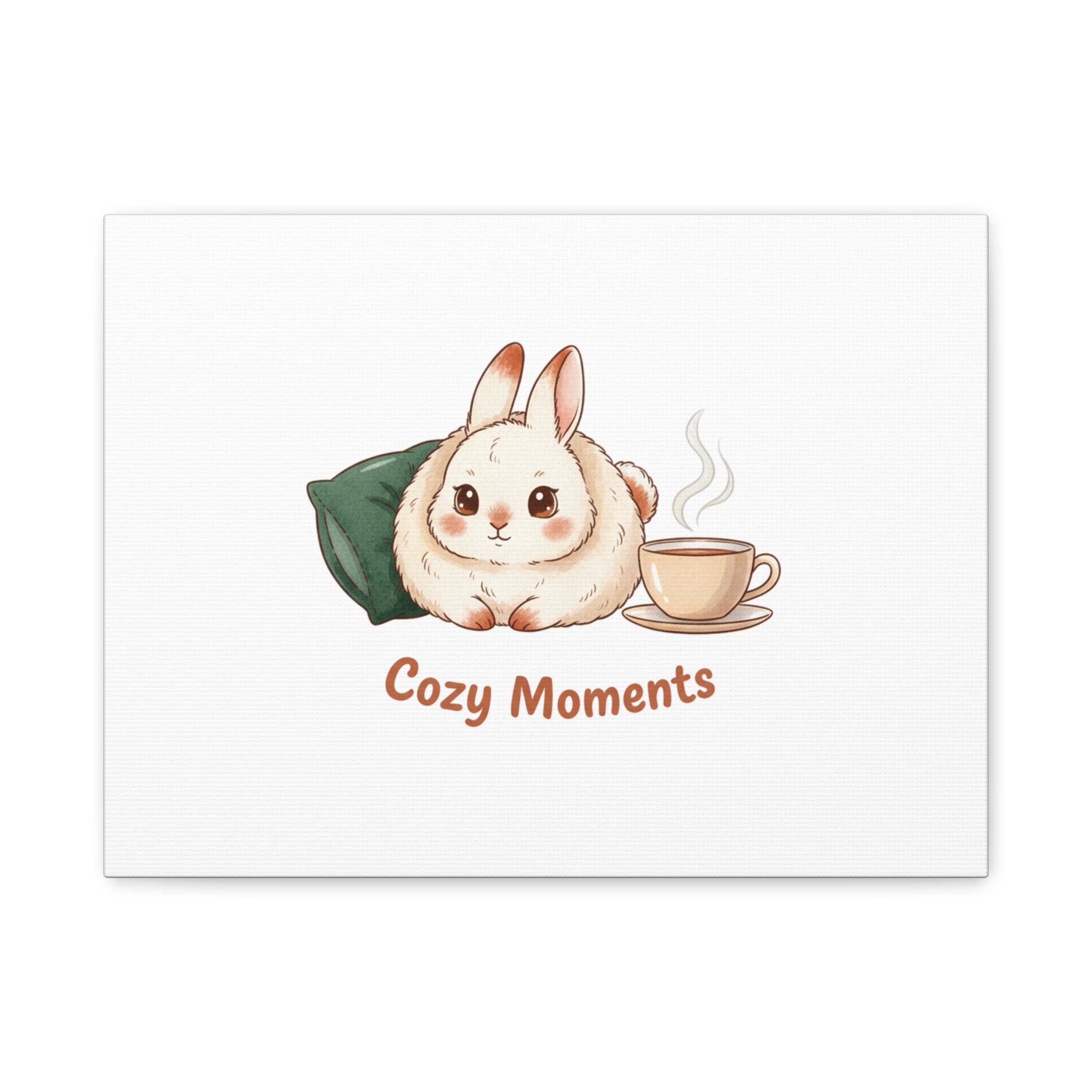 Cozy Moments Bunny Art Canvas | cute animal illustration, winter forest art