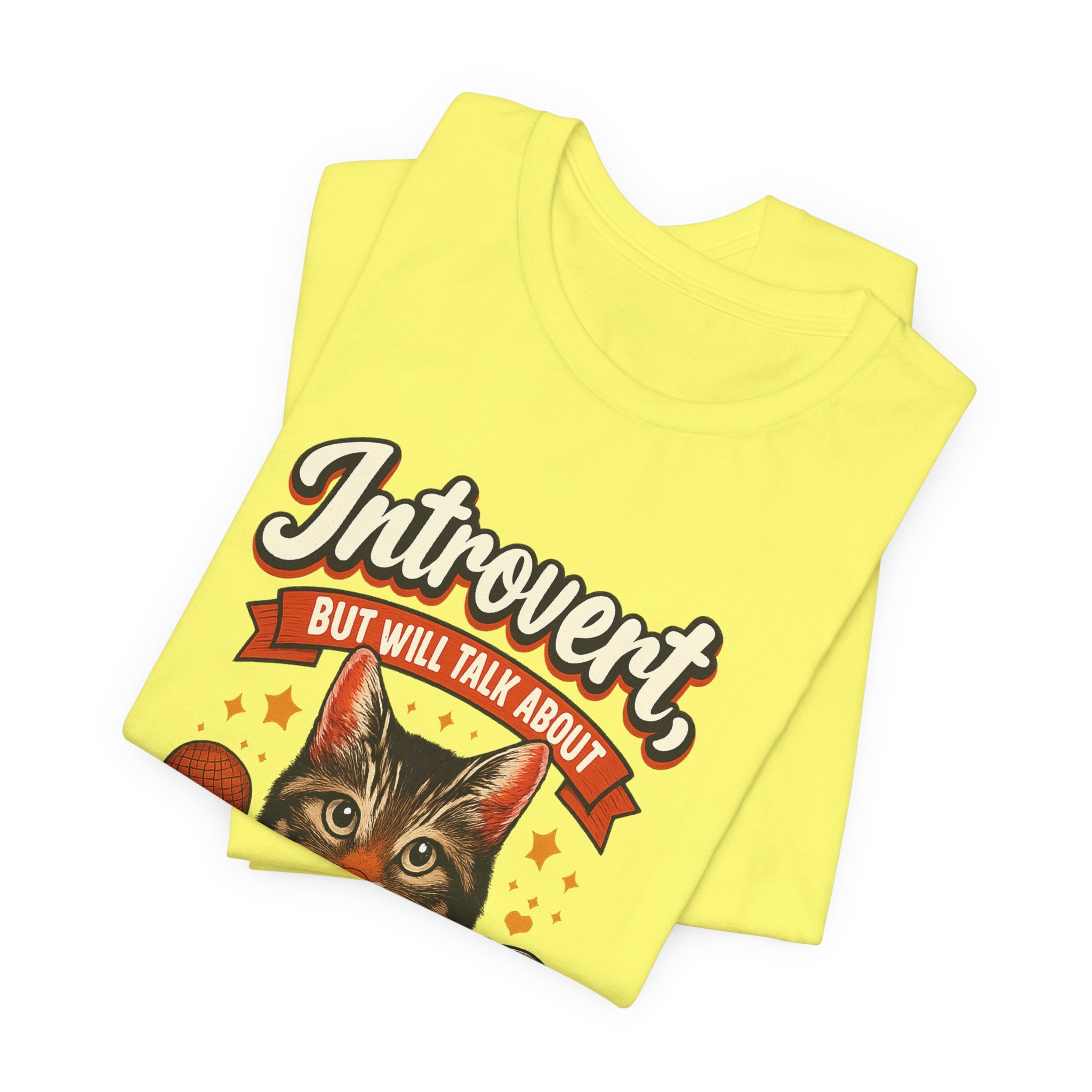 Introvert But Will Talk About My Cat T-Shirt — Funny Cat Lover Tee