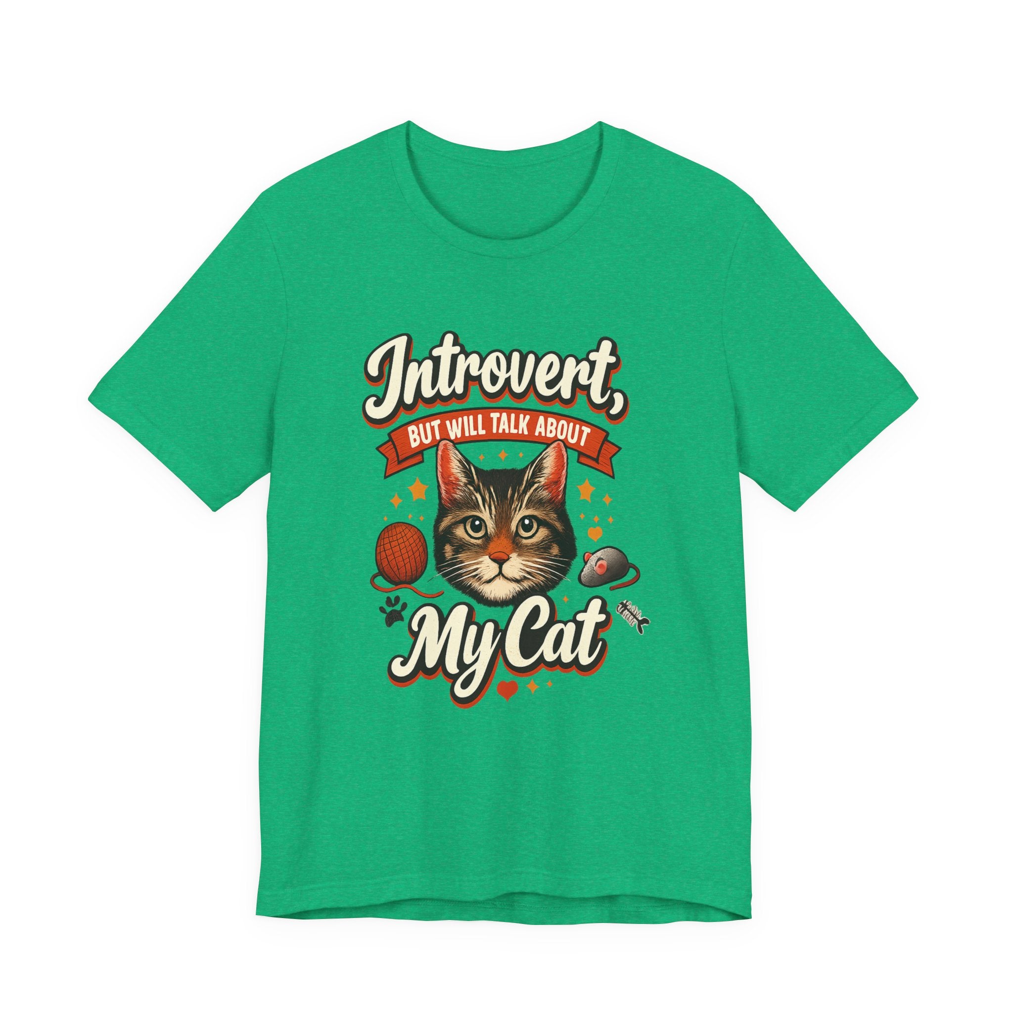 Introvert But Will Talk About My Cat T-Shirt — Funny Cat Lover Tee