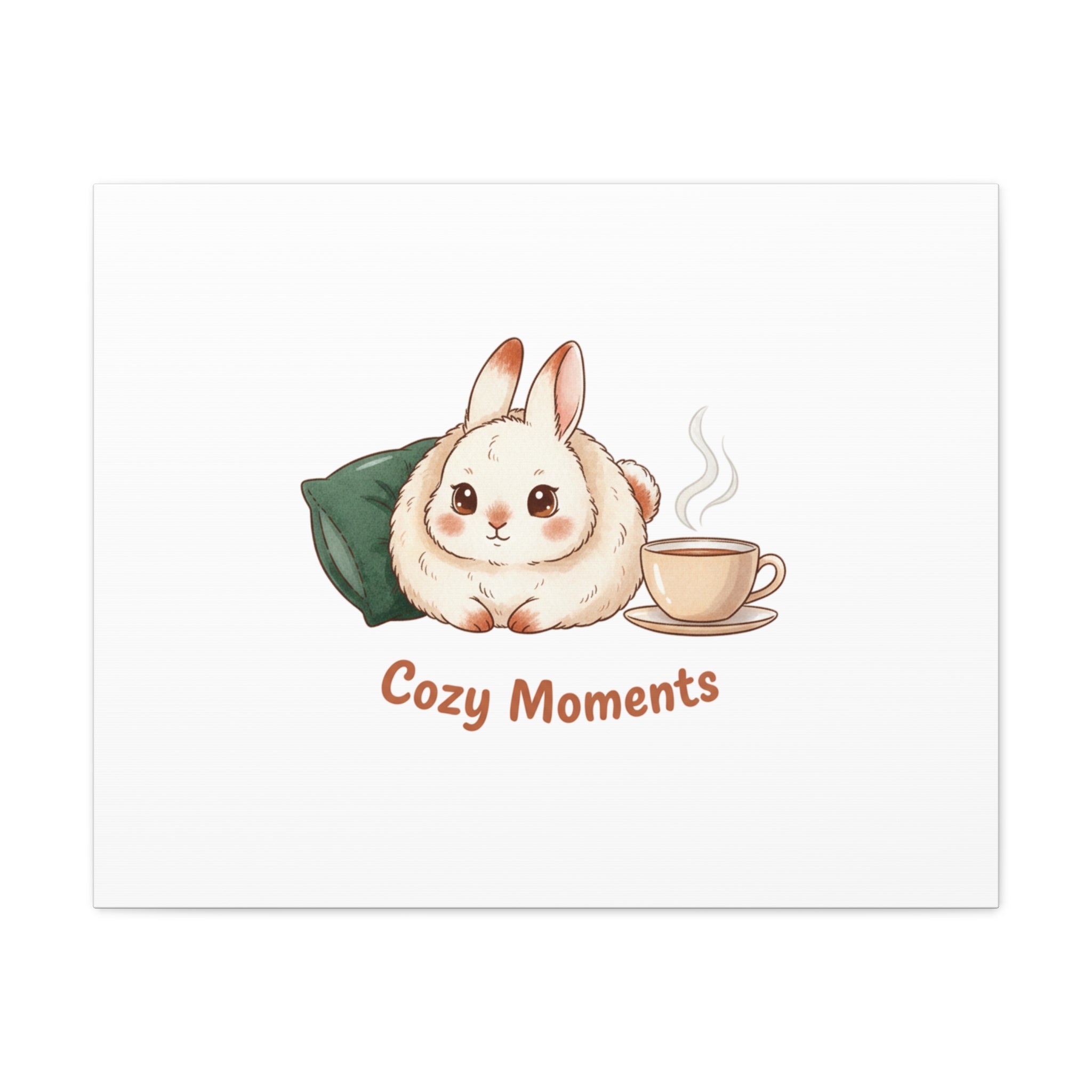 Cozy Moments Bunny Art Canvas | cute animal illustration, winter forest art