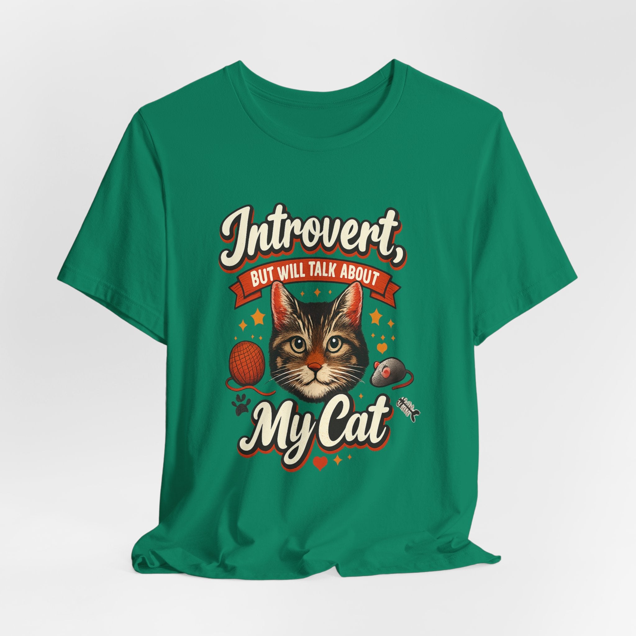 Introvert But Will Talk About My Cat T-Shirt — Funny Cat Lover Tee