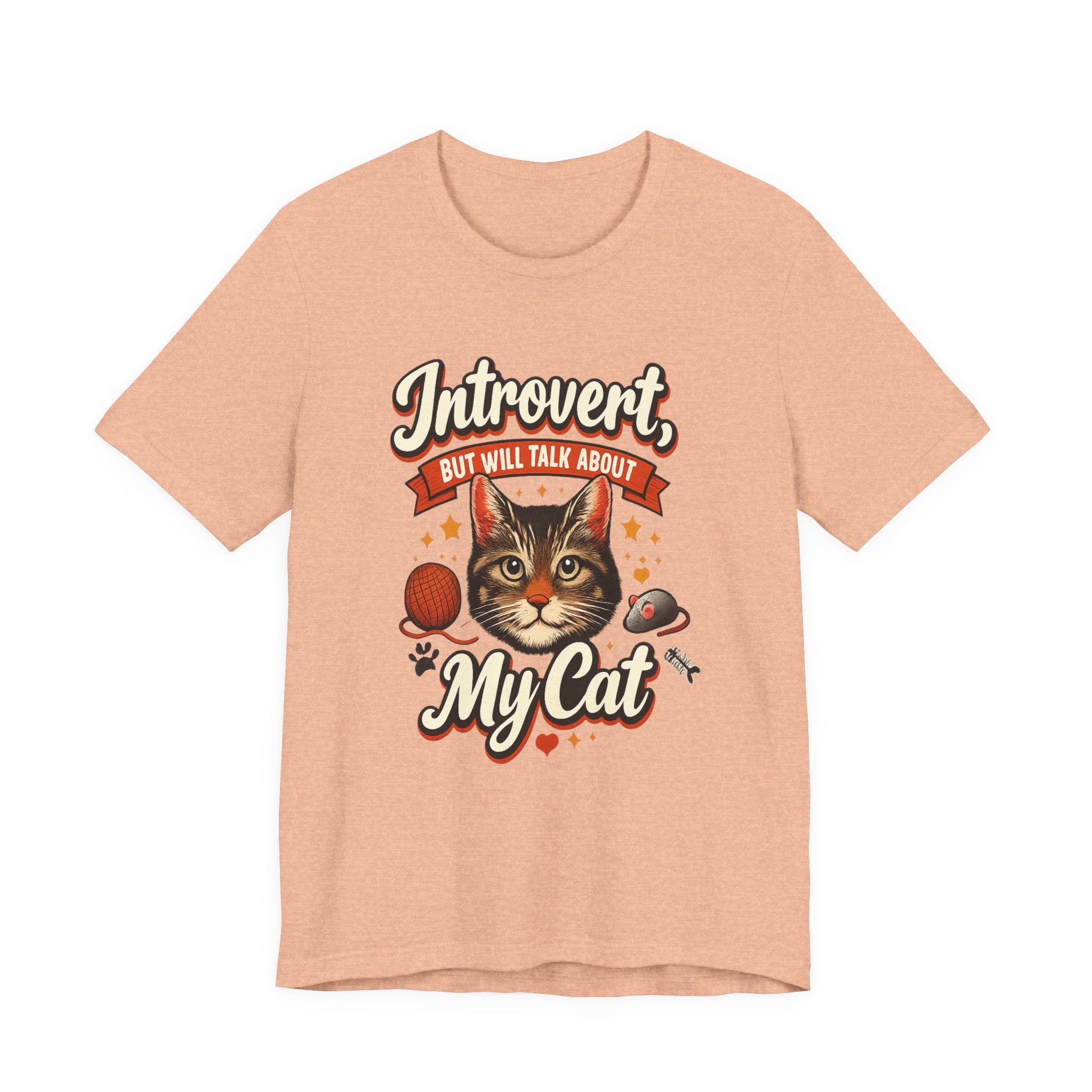 Introvert But Will Talk About My Cat T-Shirt — Funny Cat Lover Tee