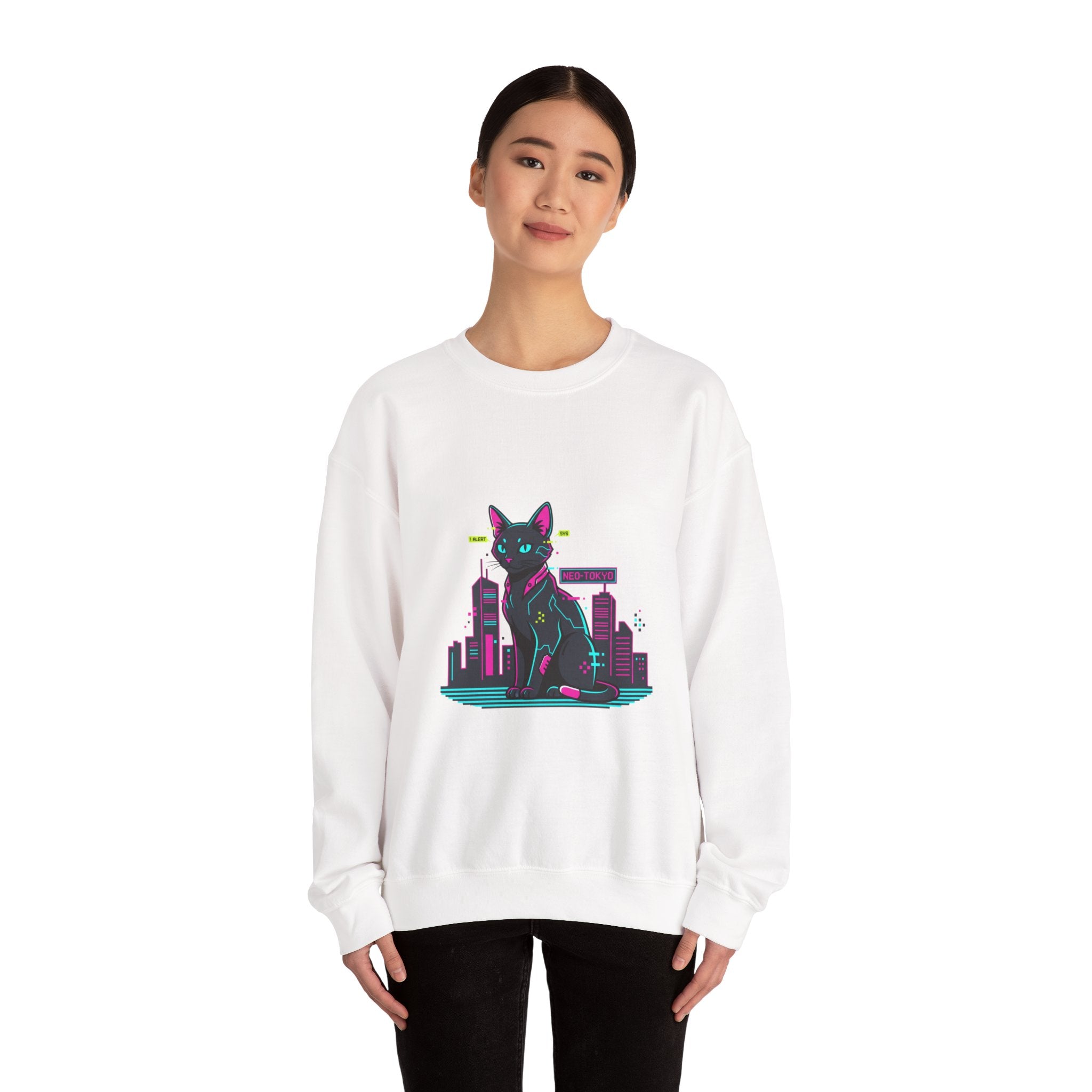 Cyberpunk Cat City sweatshirt | retro OS error, pixel dialog aesthetic