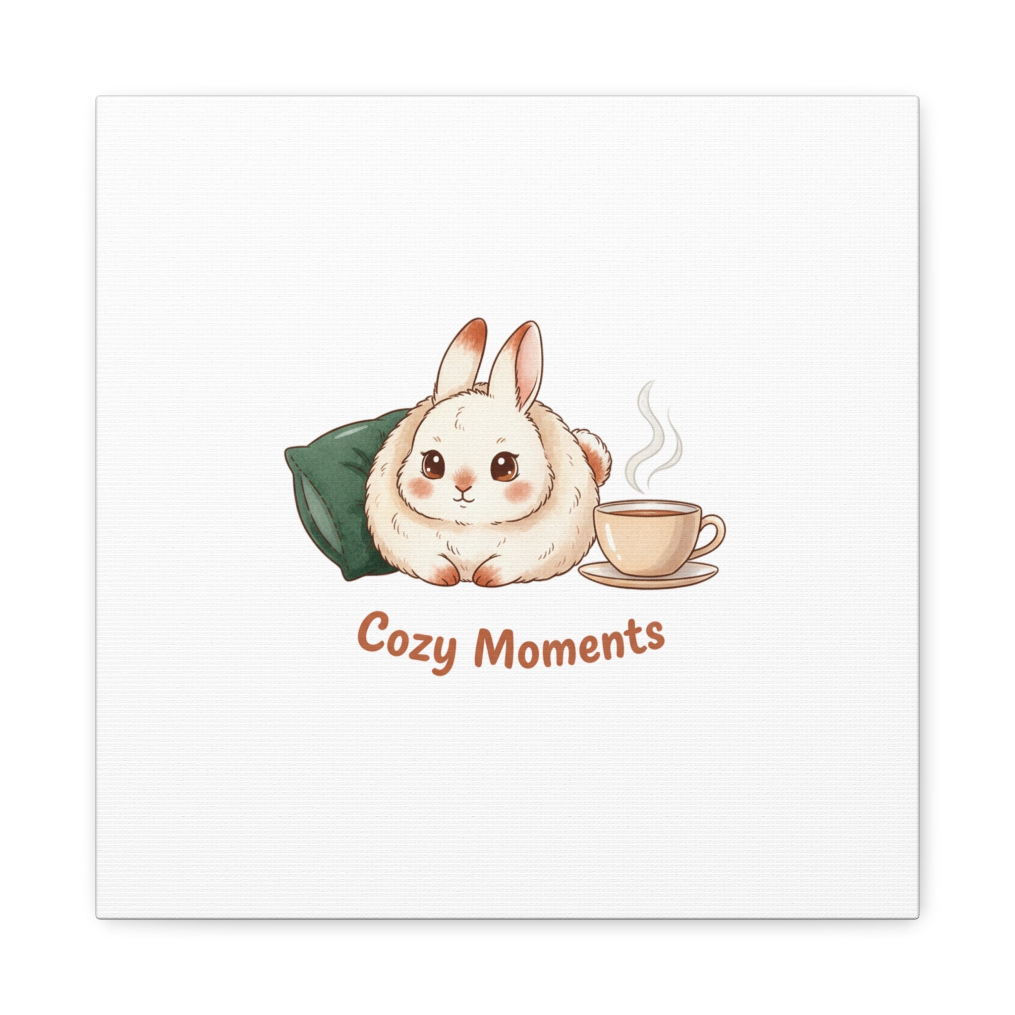 Cozy Moments Bunny Art Canvas | cute animal illustration, winter forest art