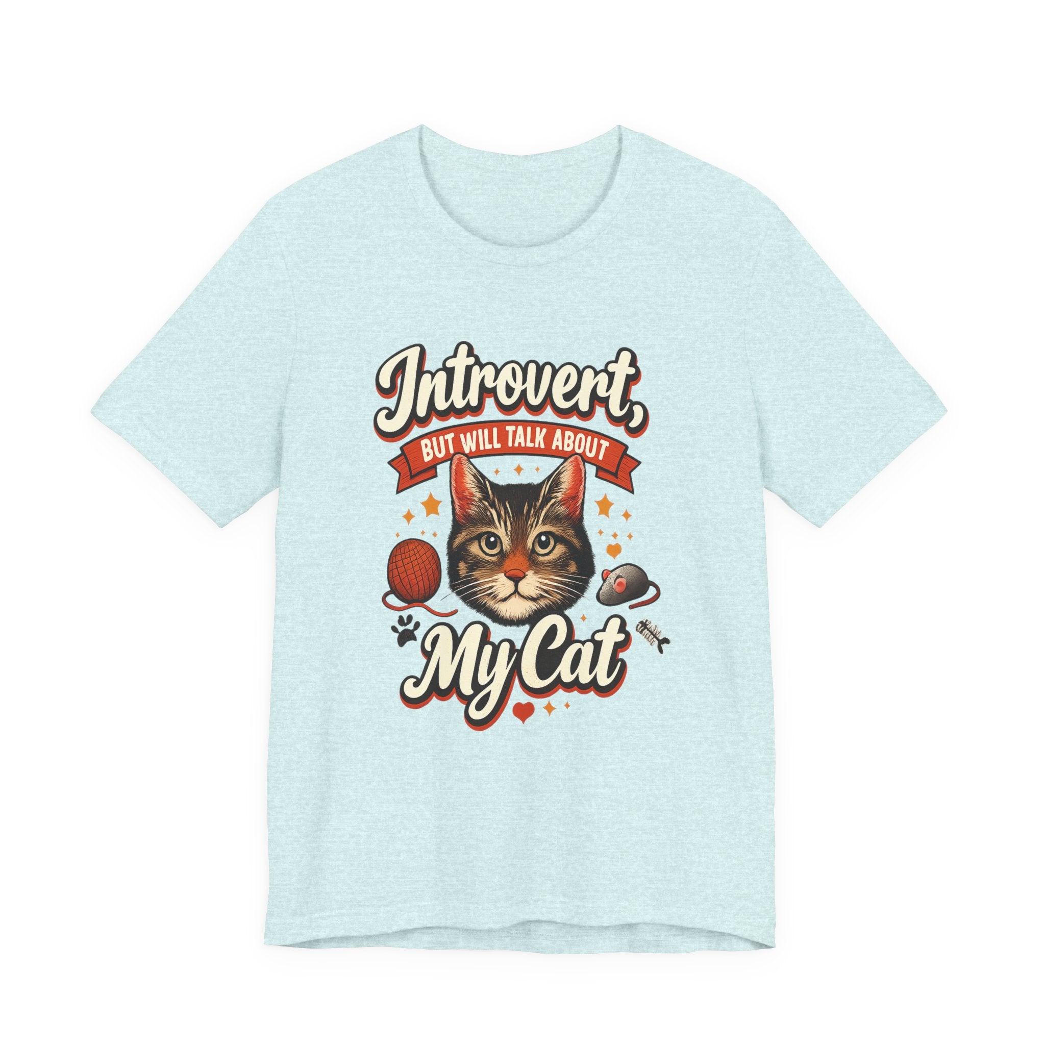 Introvert But Will Talk About My Cat T-Shirt — Funny Cat Lover Tee