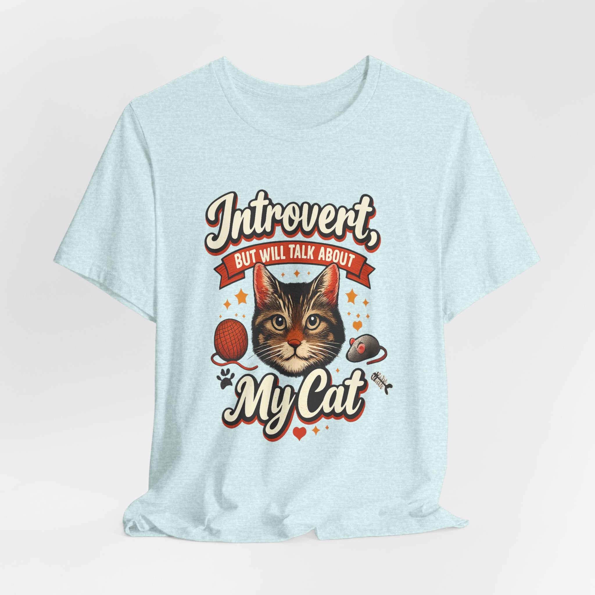 Introvert But Will Talk About My Cat T-Shirt — Funny Cat Lover Tee