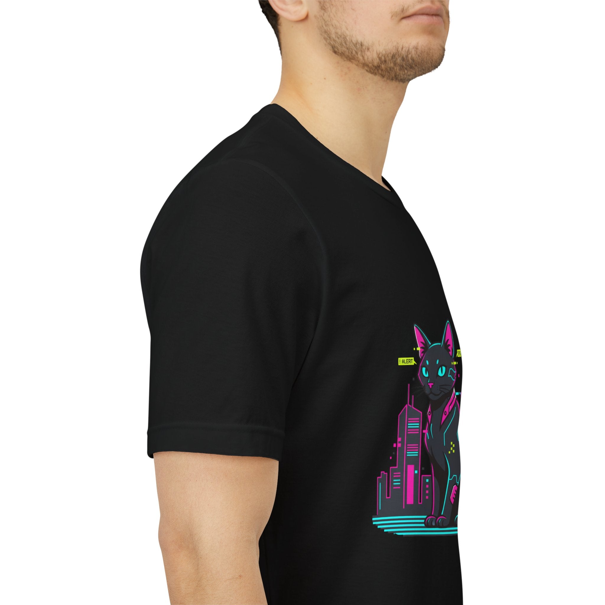 Cyber Cat City Tee | Retro OS Error, pixel popup aesthetic