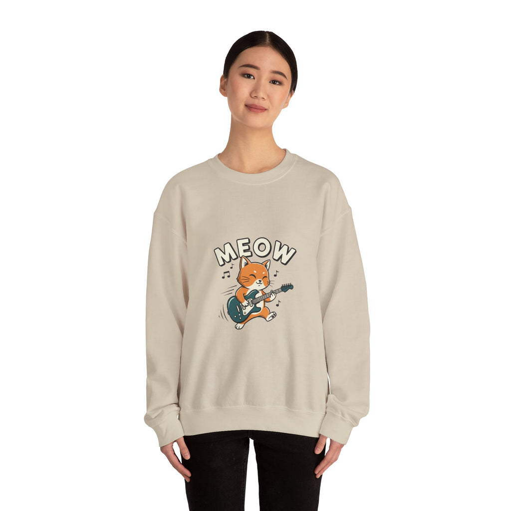Meow Guitar Cat Sweatshirt | Loading Bar Humor, Buffering Meme