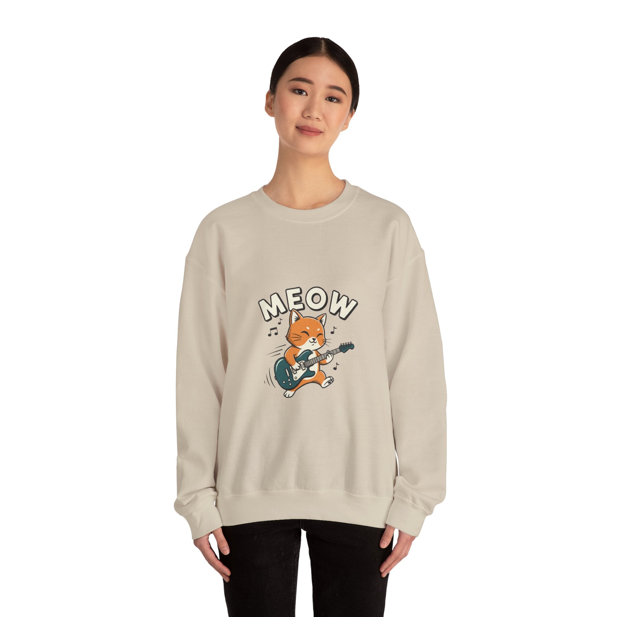 Meow Guitar Cat Sweatshirt | Loading Bar Humor, Buffering Meme