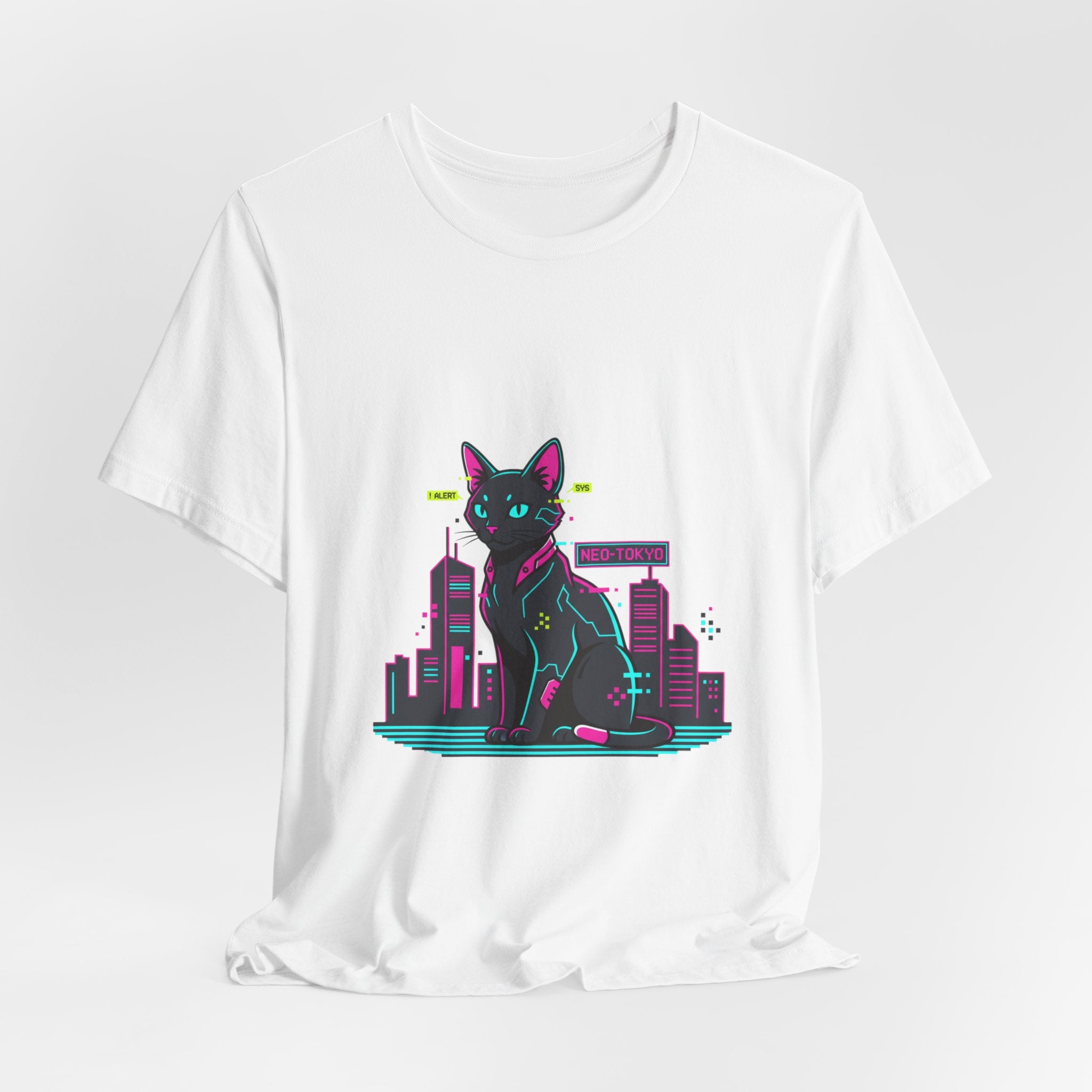 Cyber Cat City Tee | Retro OS Error, pixel popup aesthetic