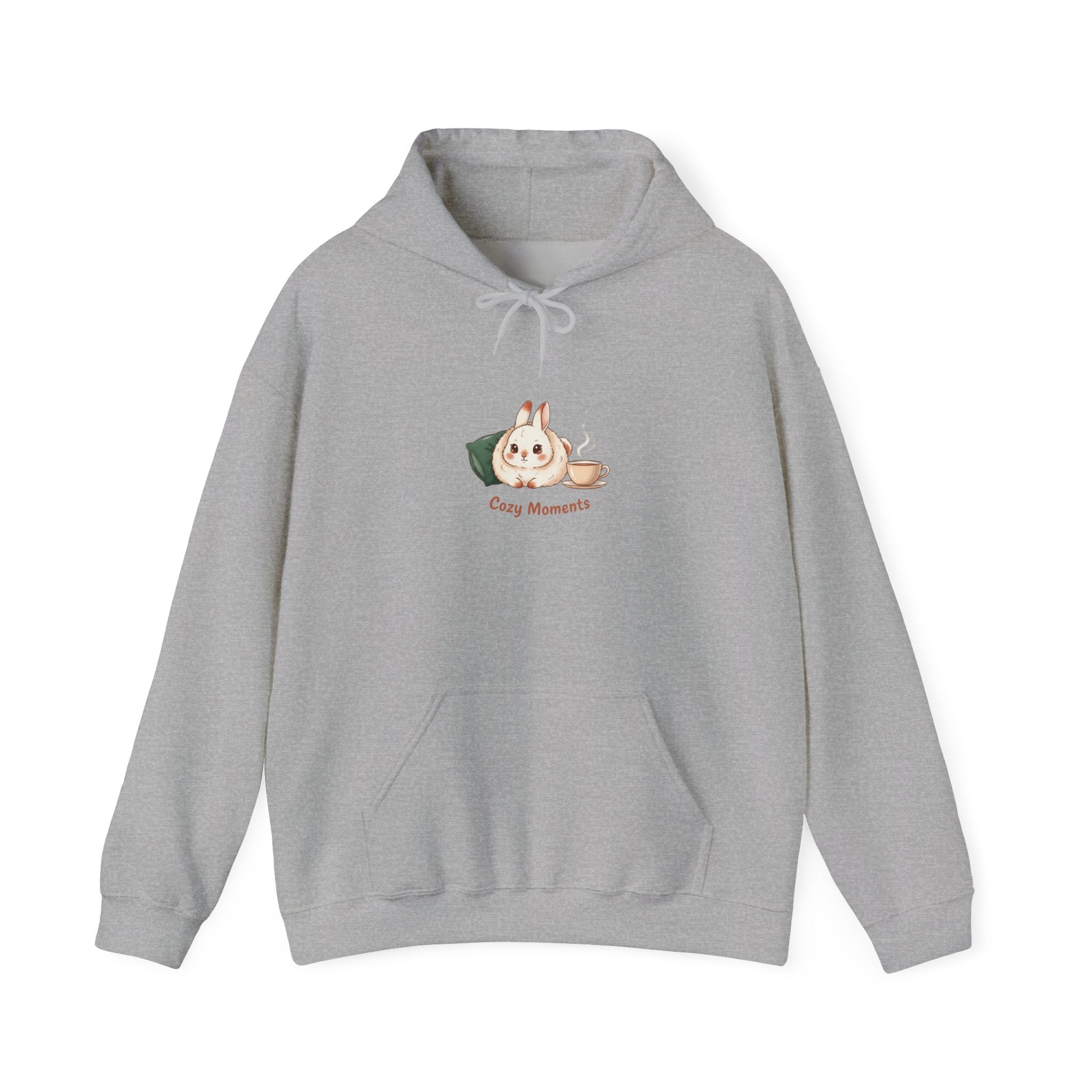 Cozy Bunny Illustration Hoodie | cute animal illustration, winter forest art