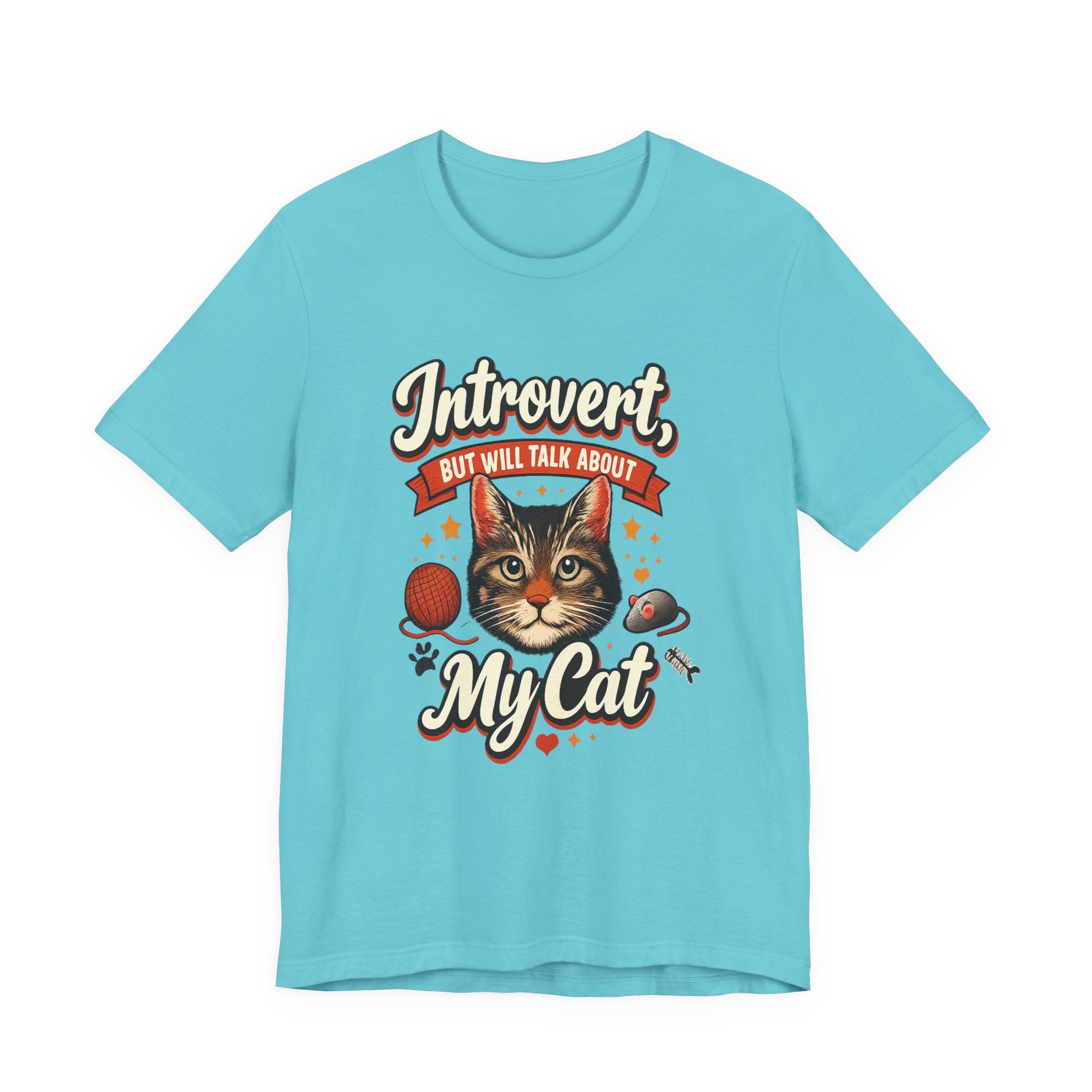 Introvert But Will Talk About My Cat T-Shirt — Funny Cat Lover Tee