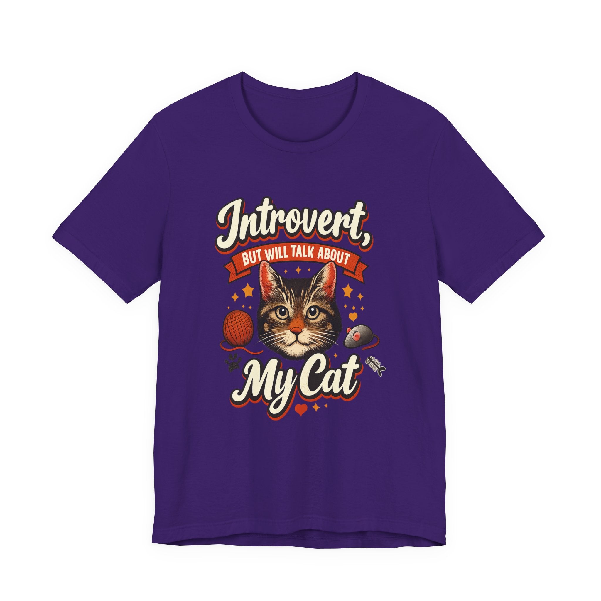 Introvert But Will Talk About My Cat T-Shirt — Funny Cat Lover Tee