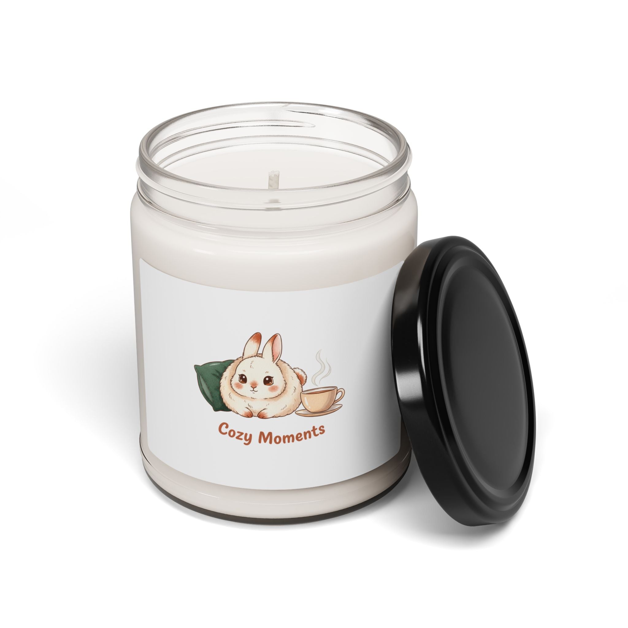 Cozy Moments Bunny Candle, cute animal illustration | winter forest art