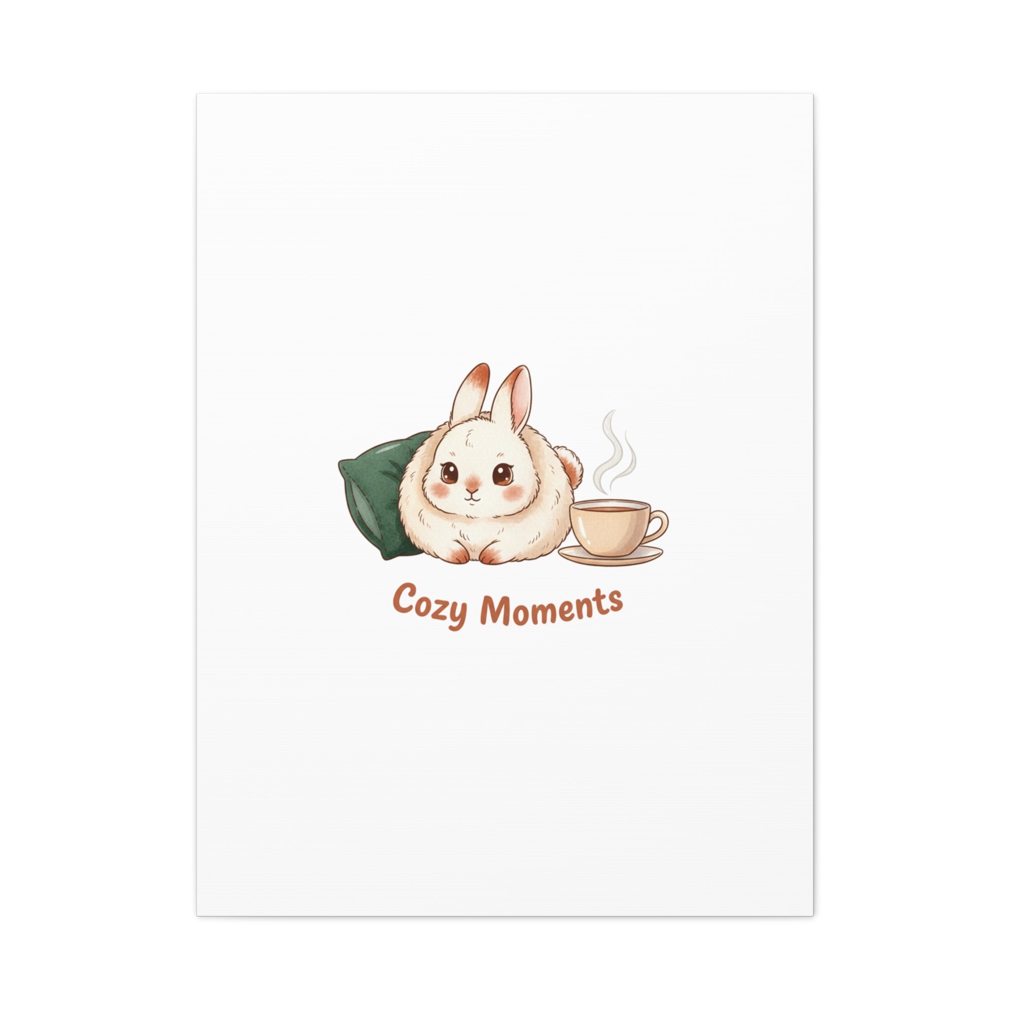 Cozy Moments Bunny Art Canvas | cute animal illustration, winter forest art