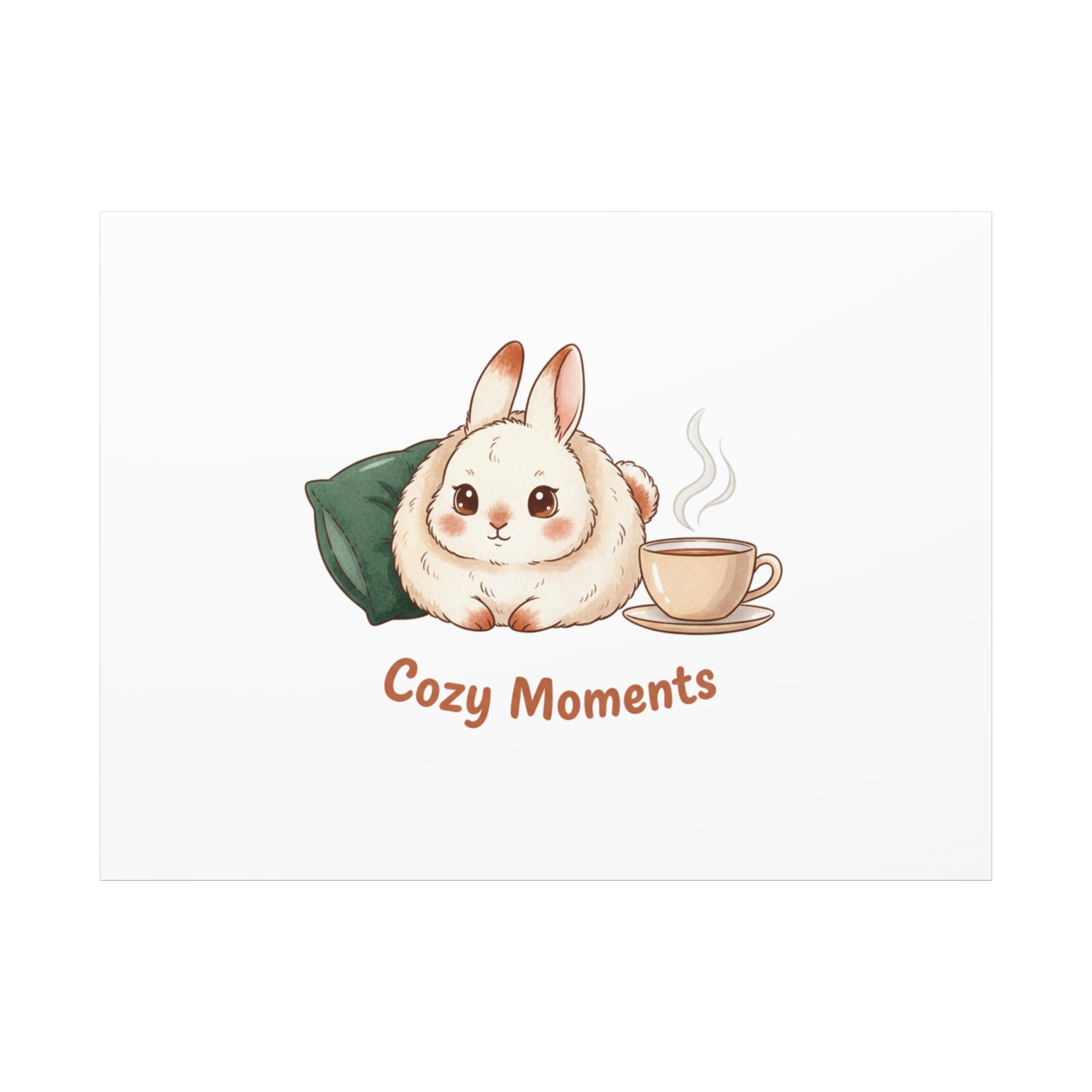 Cozy Moments Bunny Art Canvas | cute animal illustration, winter forest art