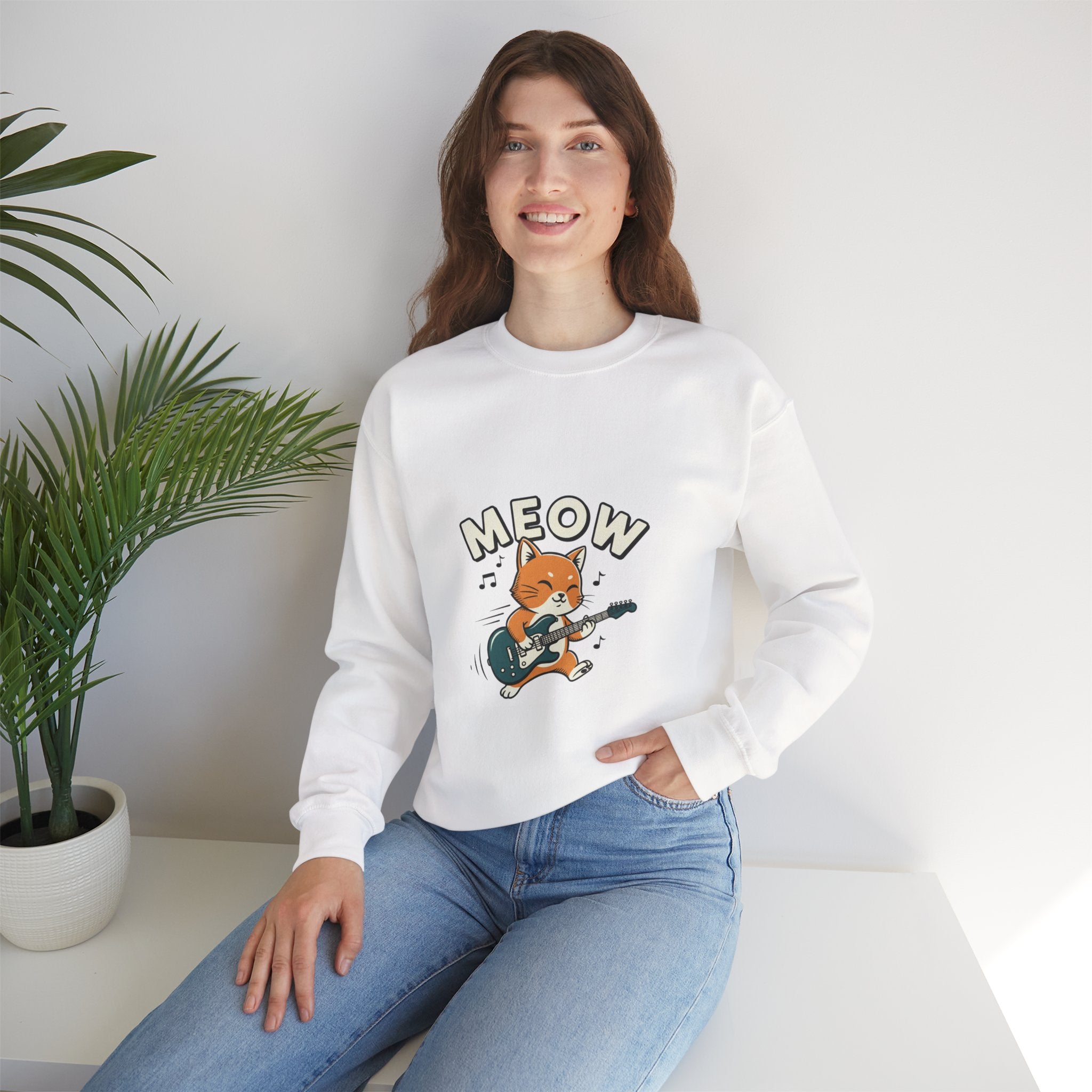 Meow Guitar Cat Sweatshirt | Loading Bar Humor, Buffering Meme