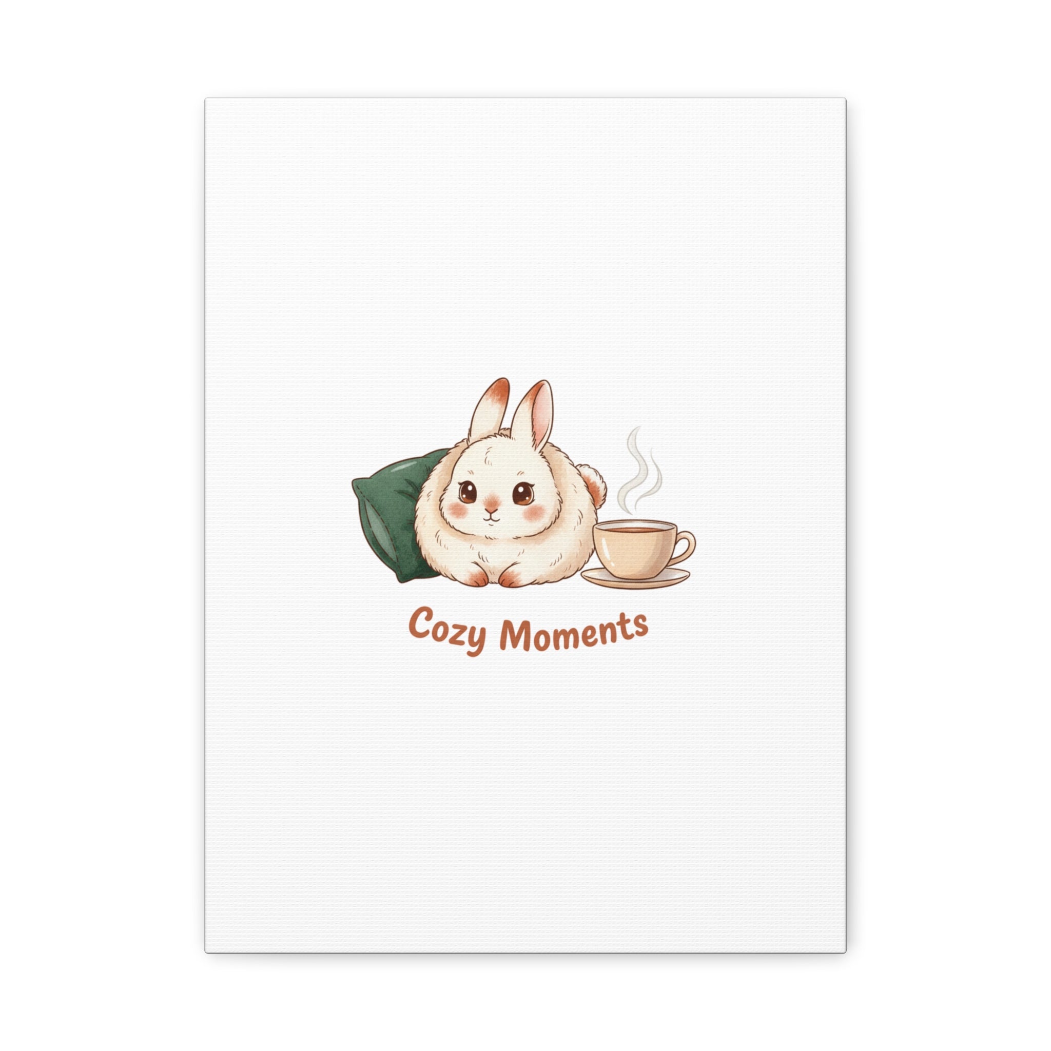 Cozy Moments Bunny Art Canvas | cute animal illustration, winter forest art