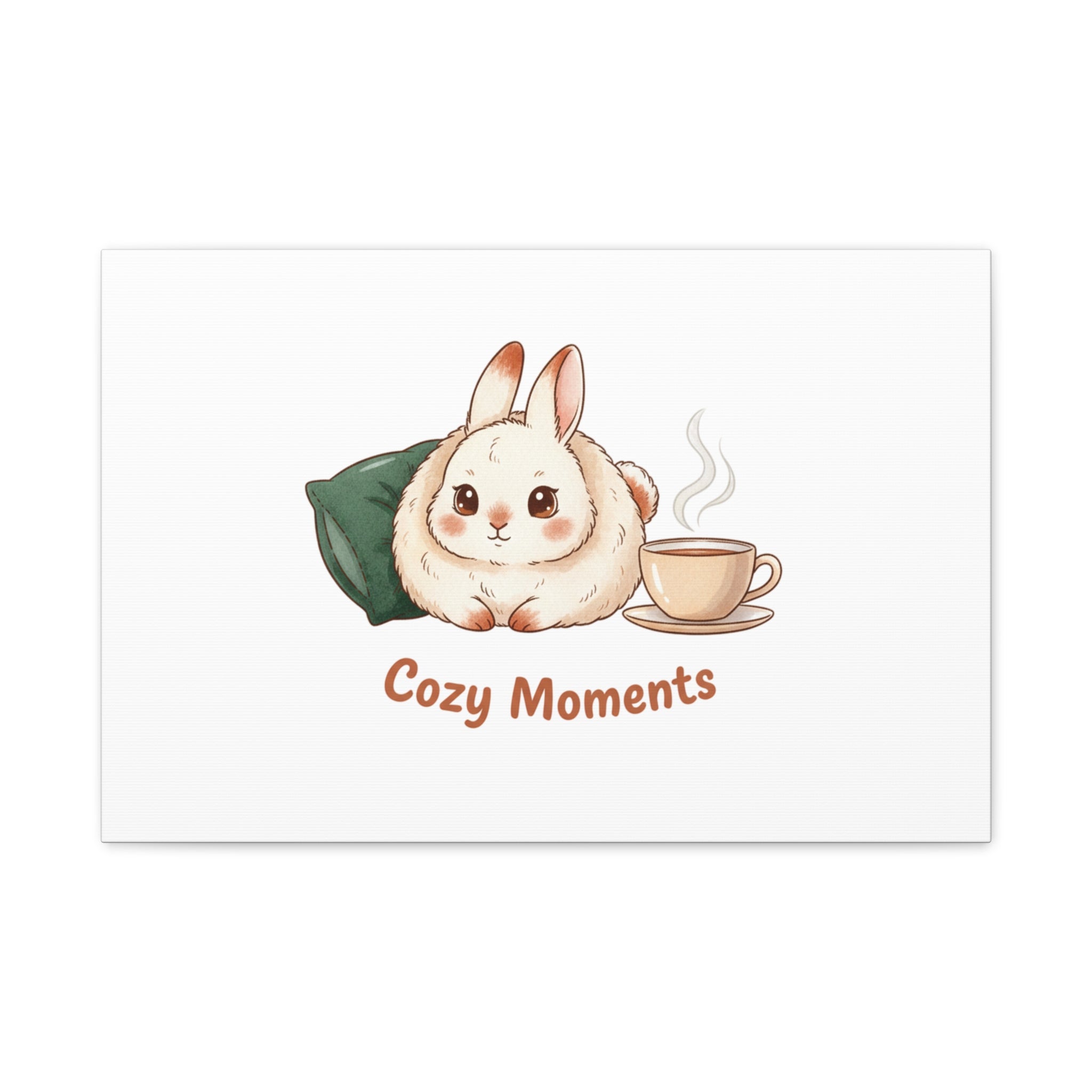 Cozy Moments Bunny Art Canvas | cute animal illustration, winter forest art