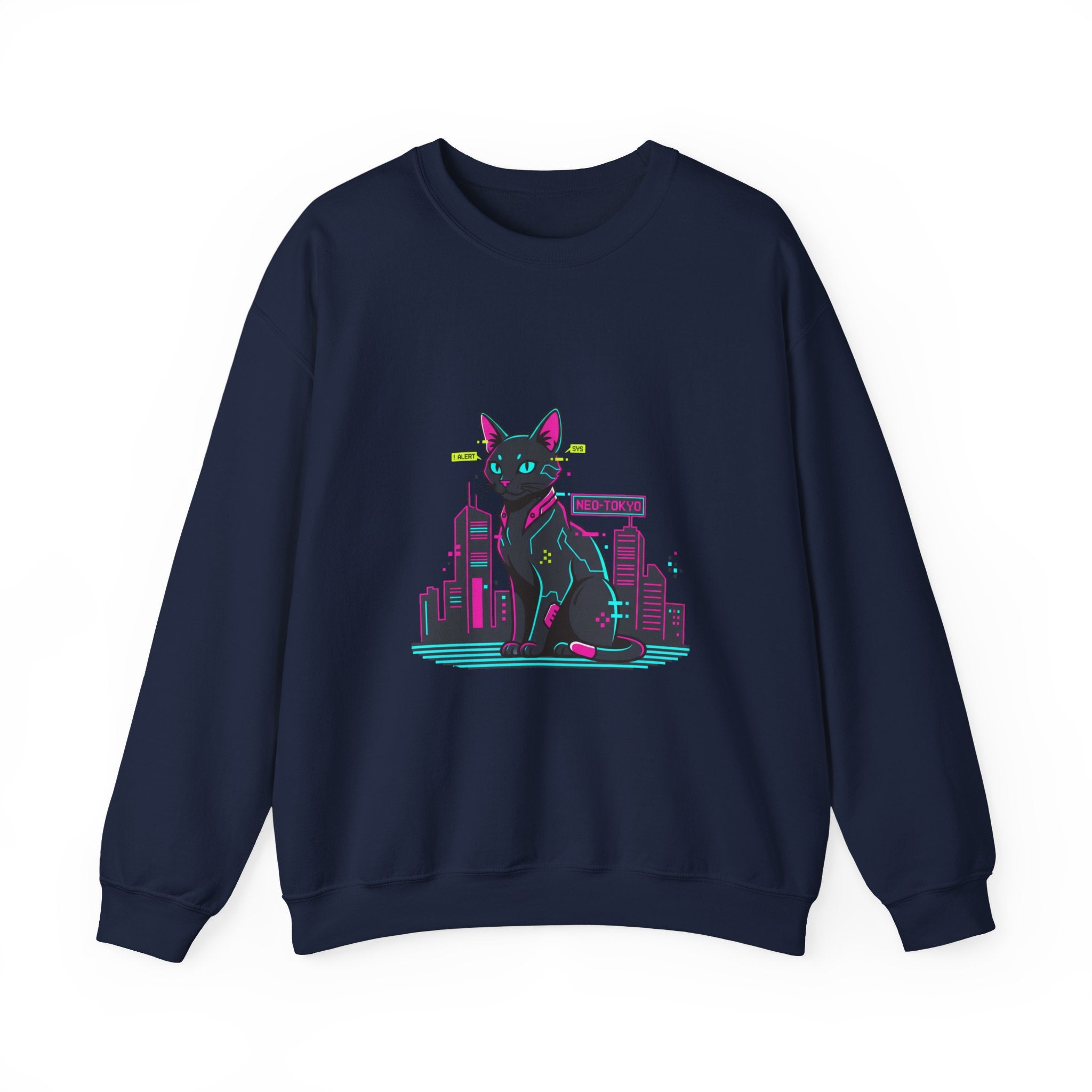 Cyberpunk Cat City sweatshirt | retro OS error, pixel dialog aesthetic