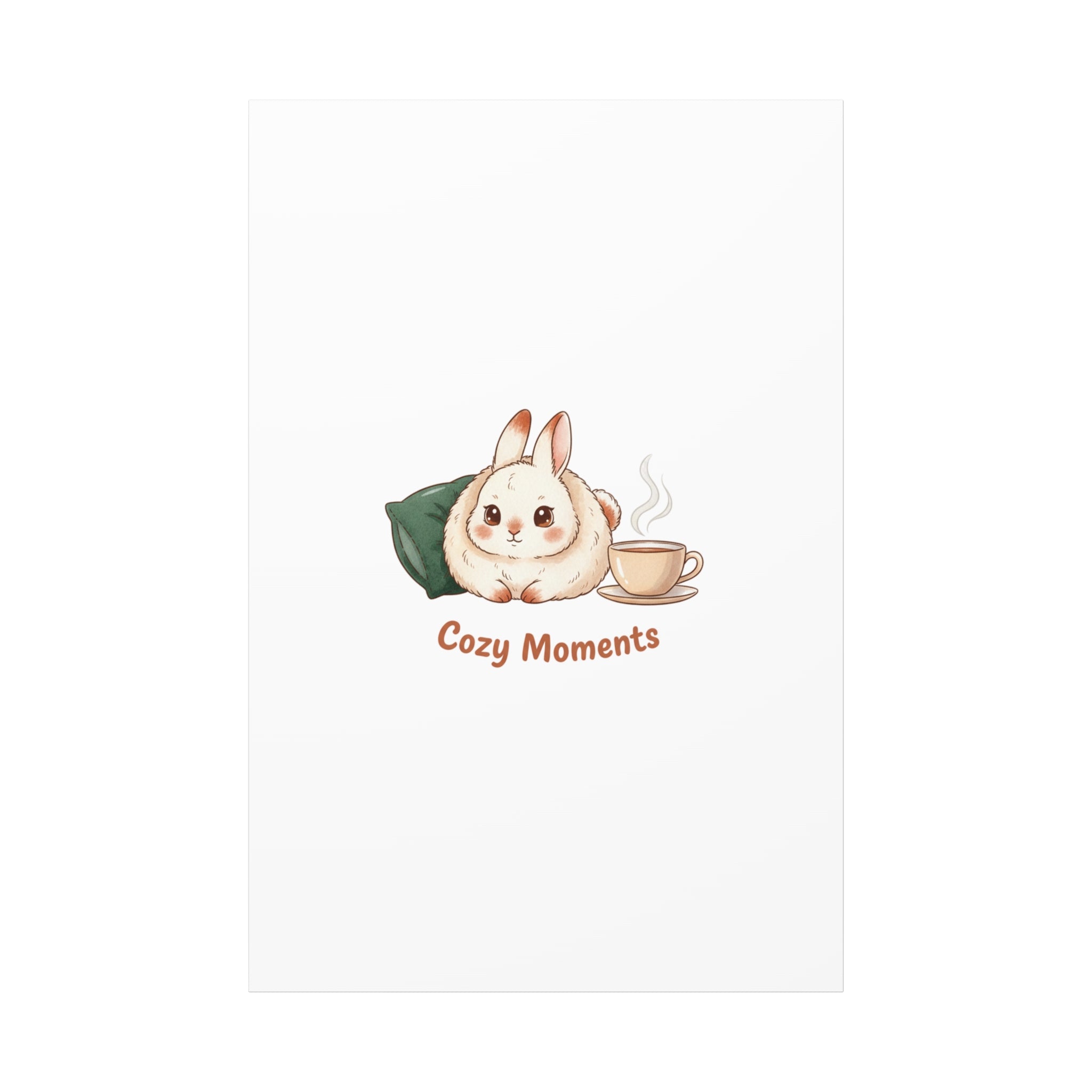 Cozy Moments Bunny Art Canvas | cute animal illustration, winter forest art
