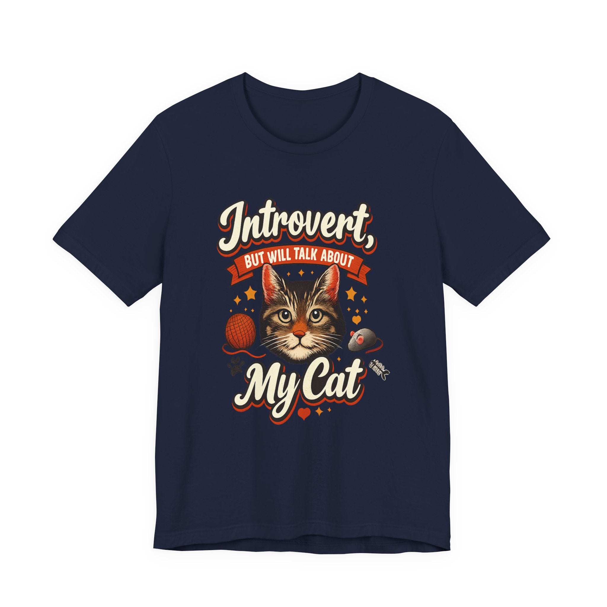 Introvert But Will Talk About My Cat T-Shirt — Funny Cat Lover Tee