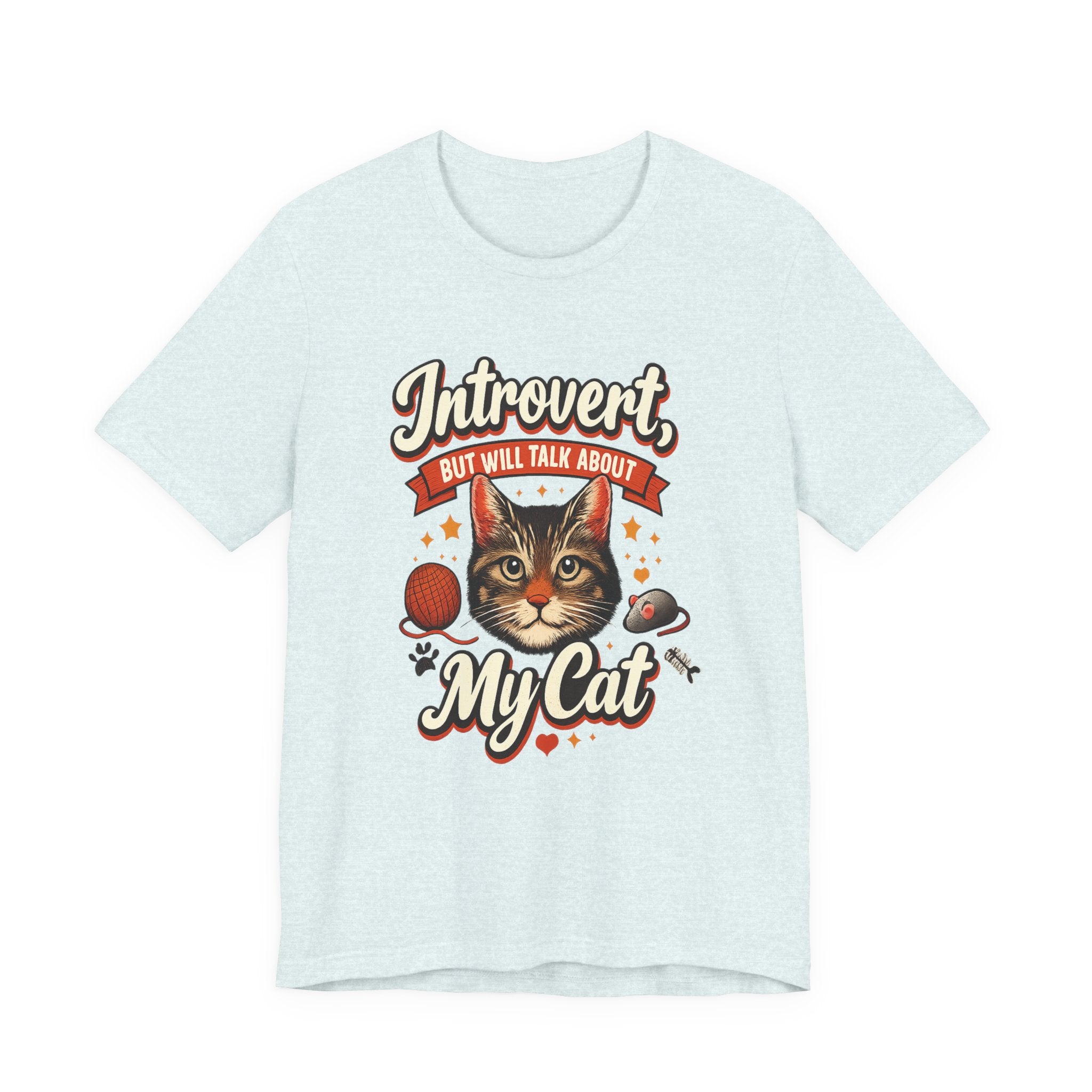 Introvert But Will Talk About My Cat T-Shirt — Funny Cat Lover Tee