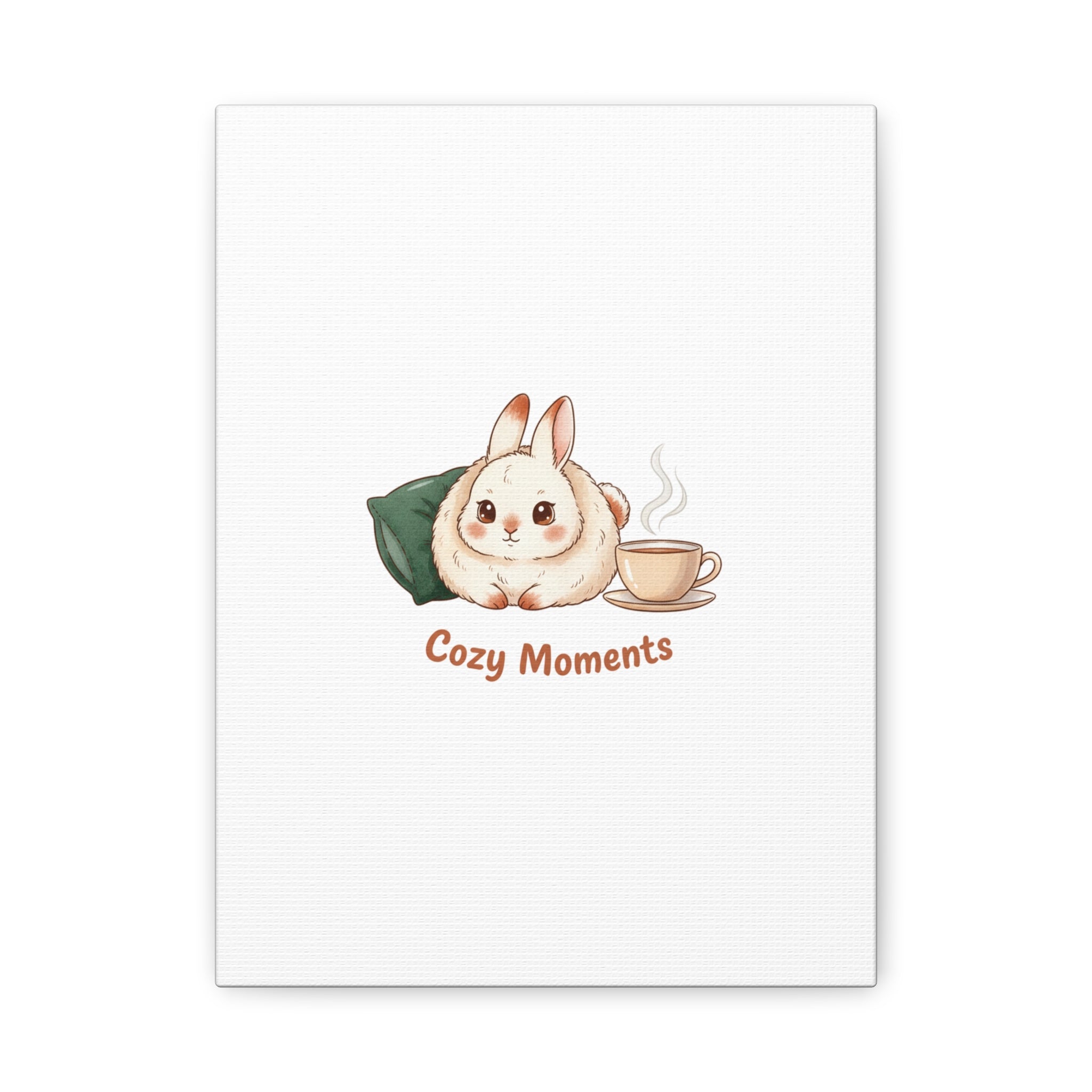 Cozy Moments Bunny Art Canvas | cute animal illustration, winter forest art