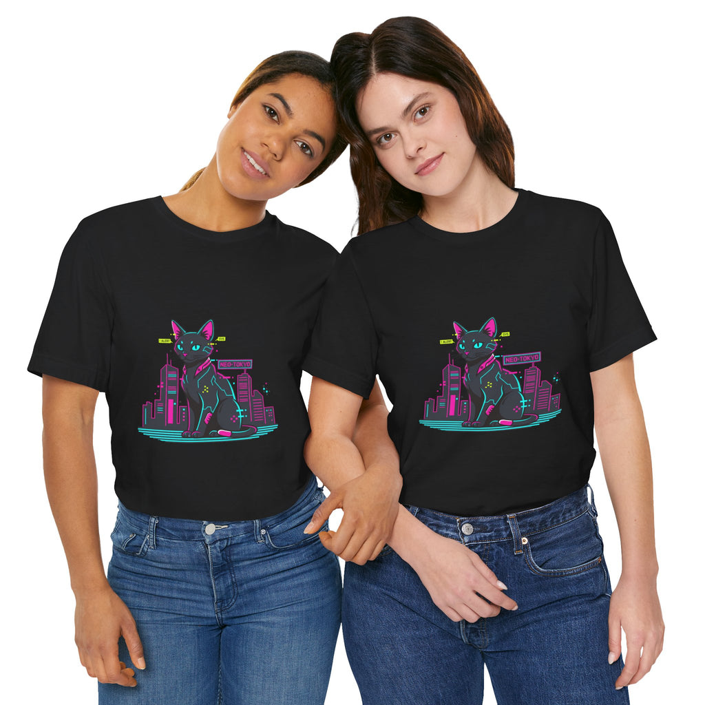 Cyber Cat City Tee | Retro OS Error, pixel popup aesthetic