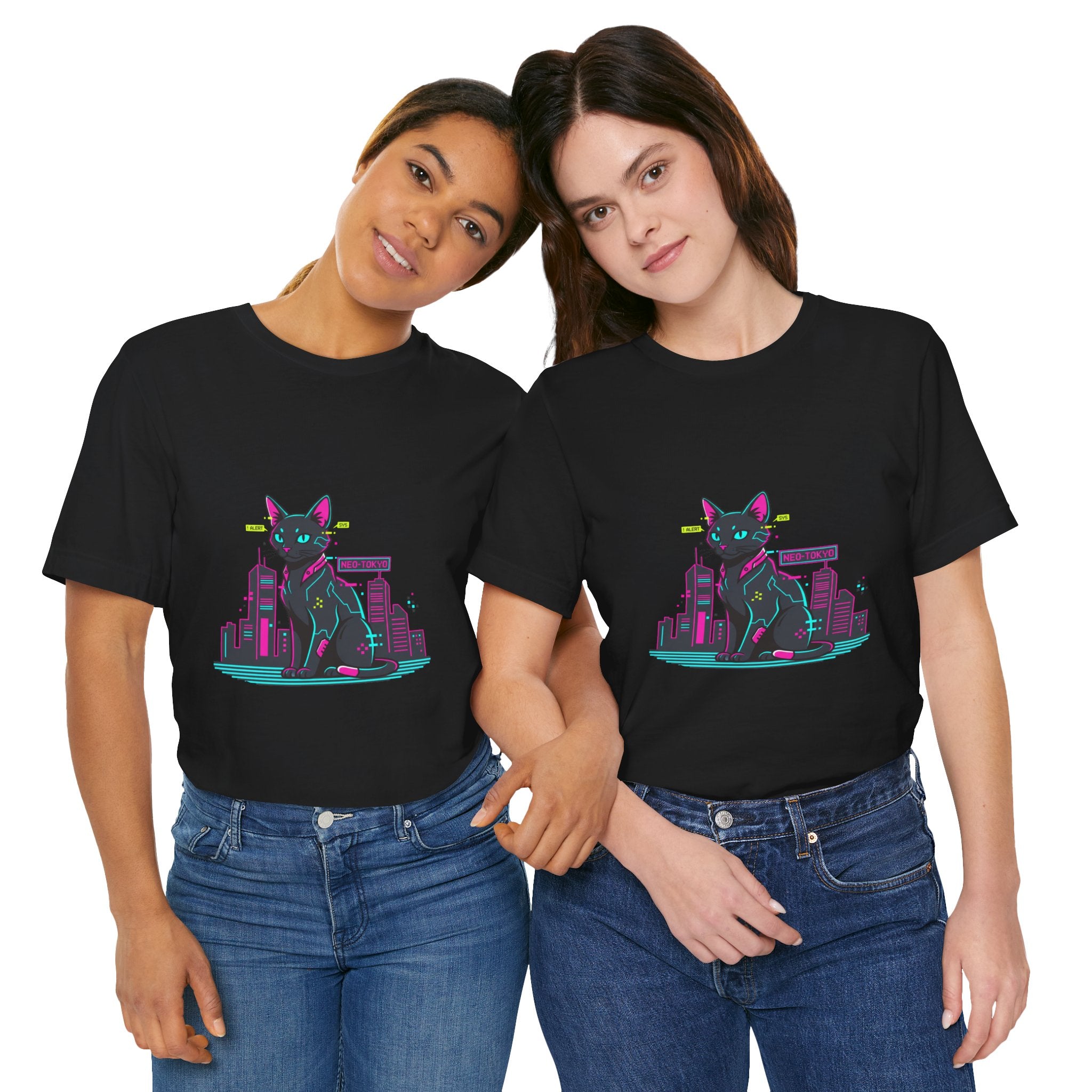 Cyber Cat City Tee | Retro OS Error, pixel popup aesthetic