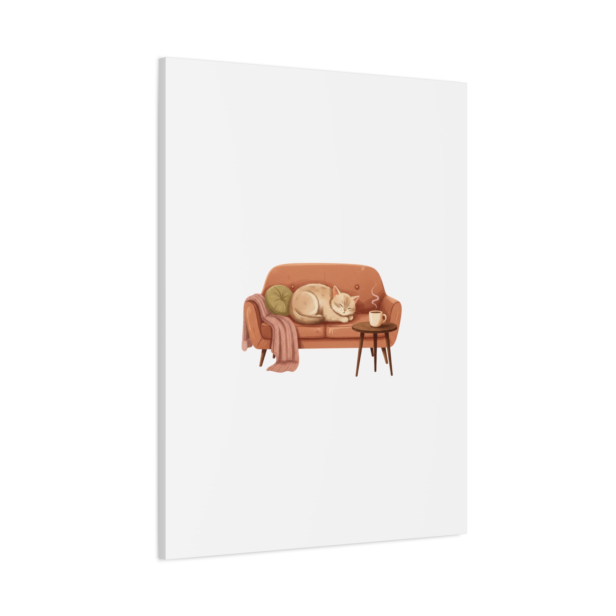 Cozy Cat on Sofa Canvas | cozycore, hygge