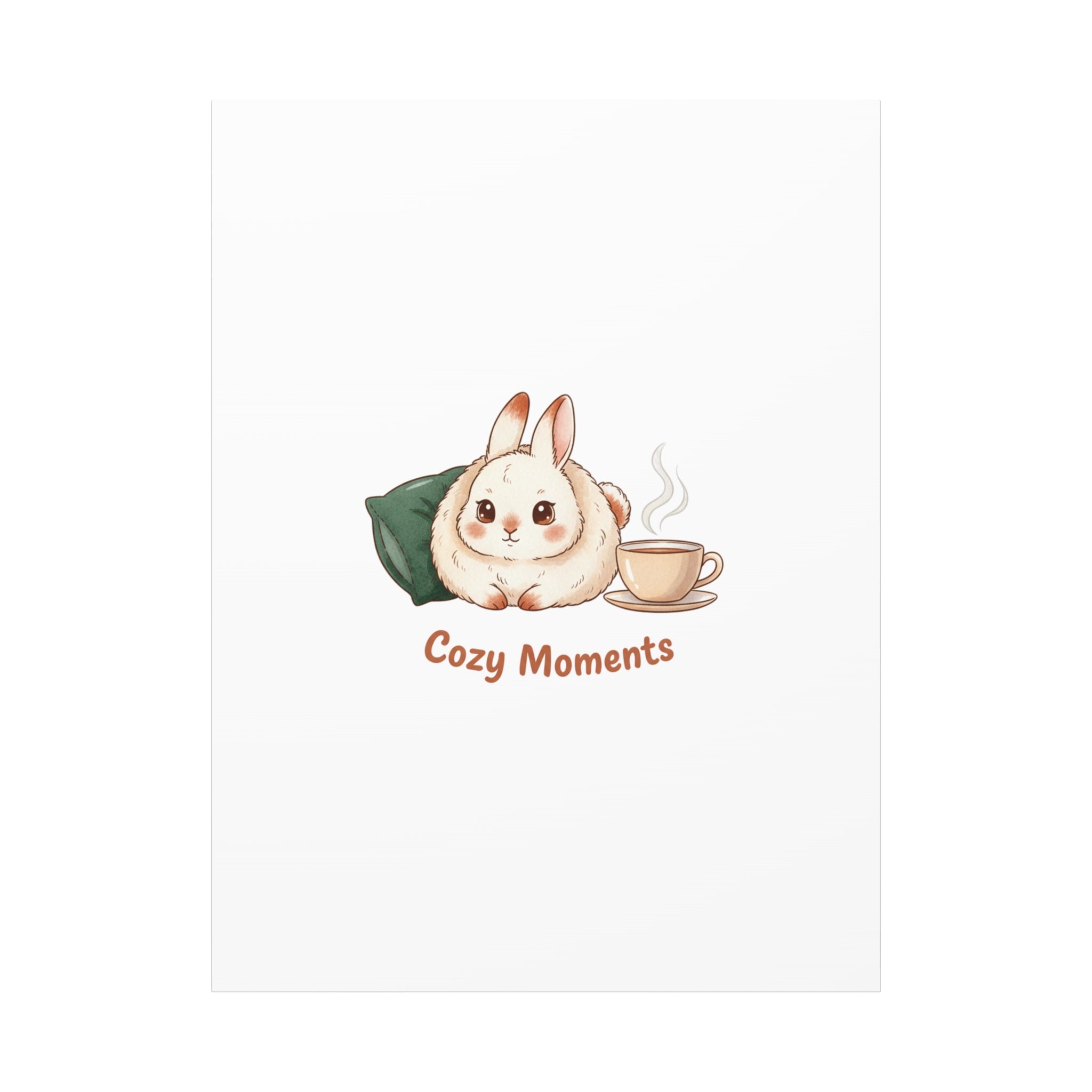 Cozy Moments Bunny Art Canvas | cute animal illustration, winter forest art