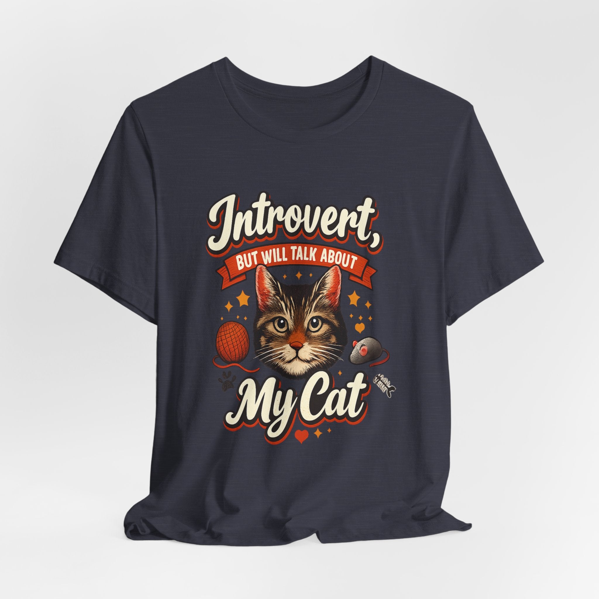 Introvert But Will Talk About My Cat T-Shirt — Funny Cat Lover Tee