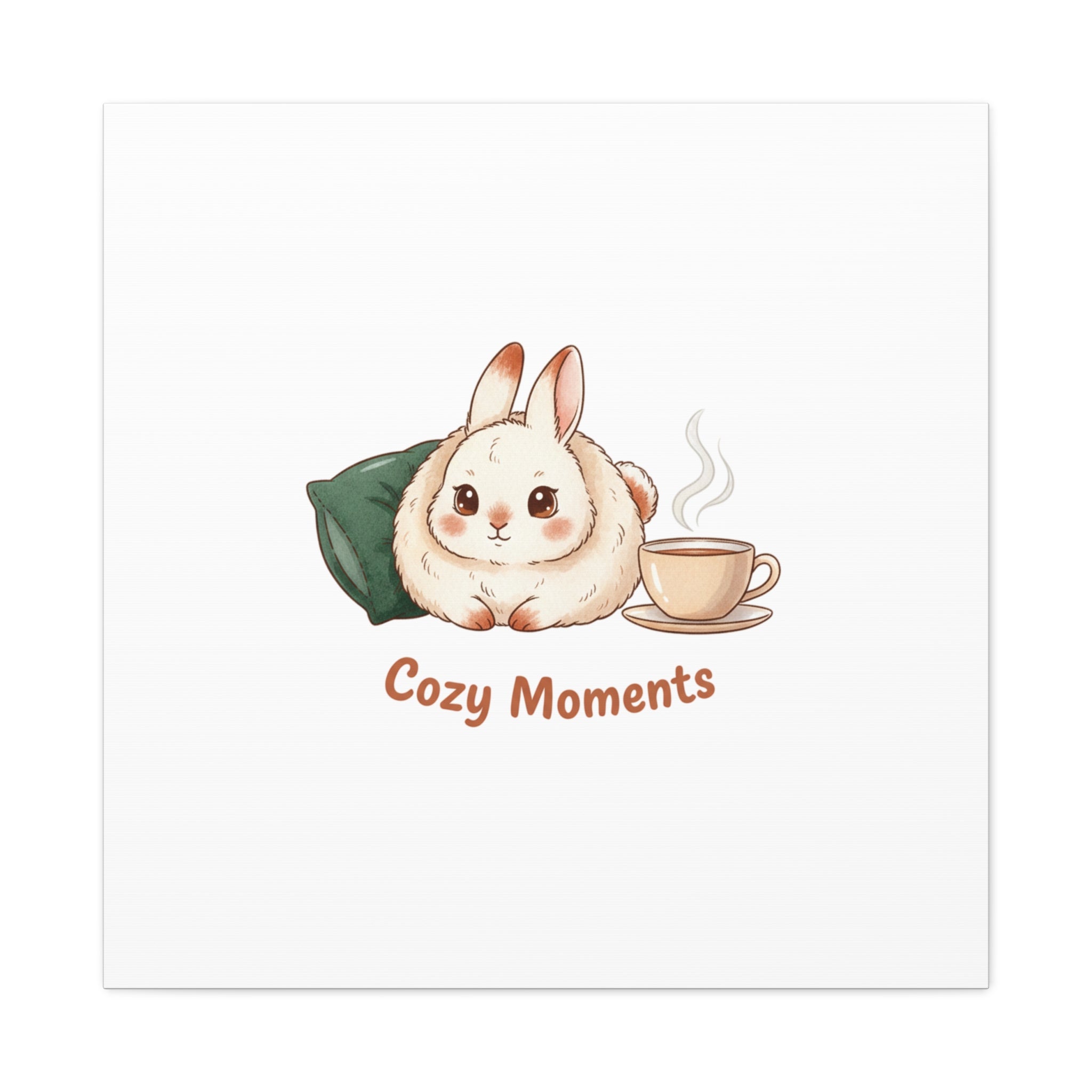 Cozy Moments Bunny Art Canvas | cute animal illustration, winter forest art