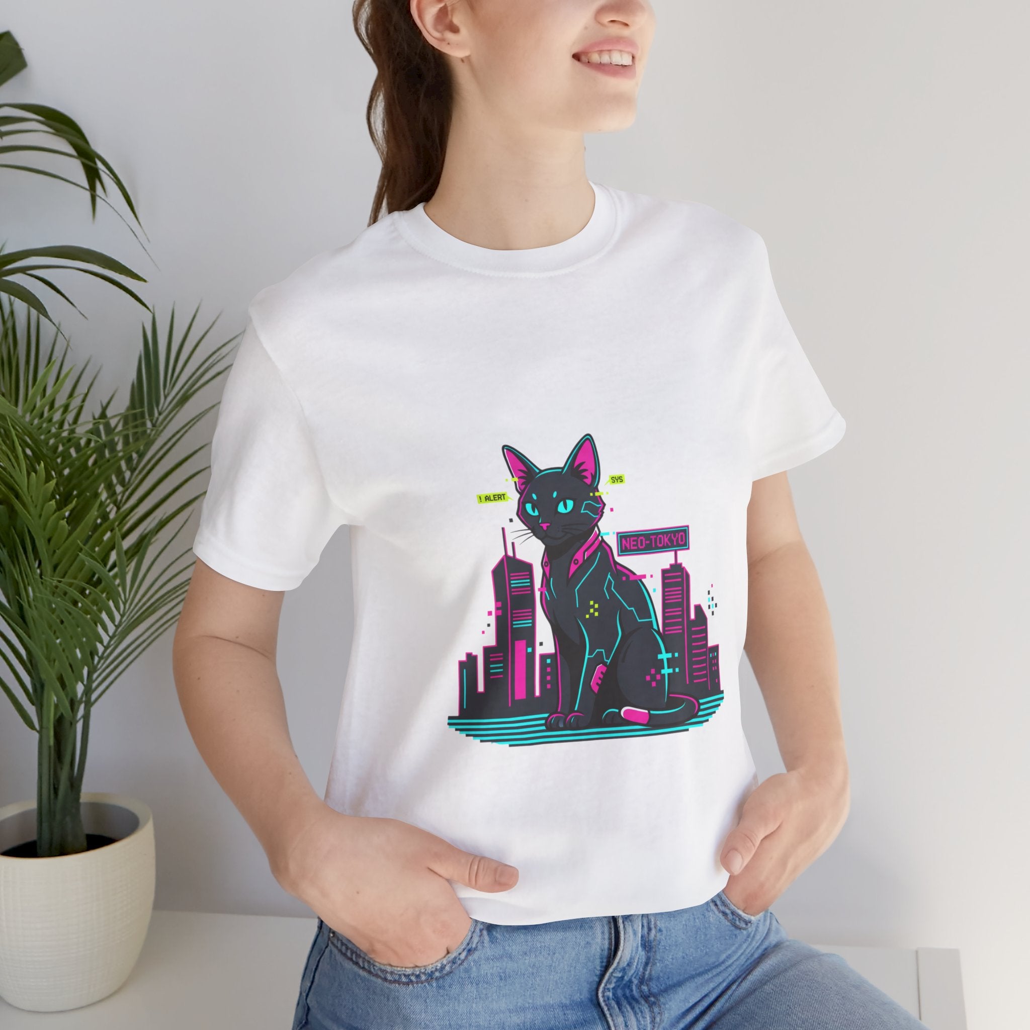 Cyber Cat City Tee | Retro OS Error, pixel popup aesthetic