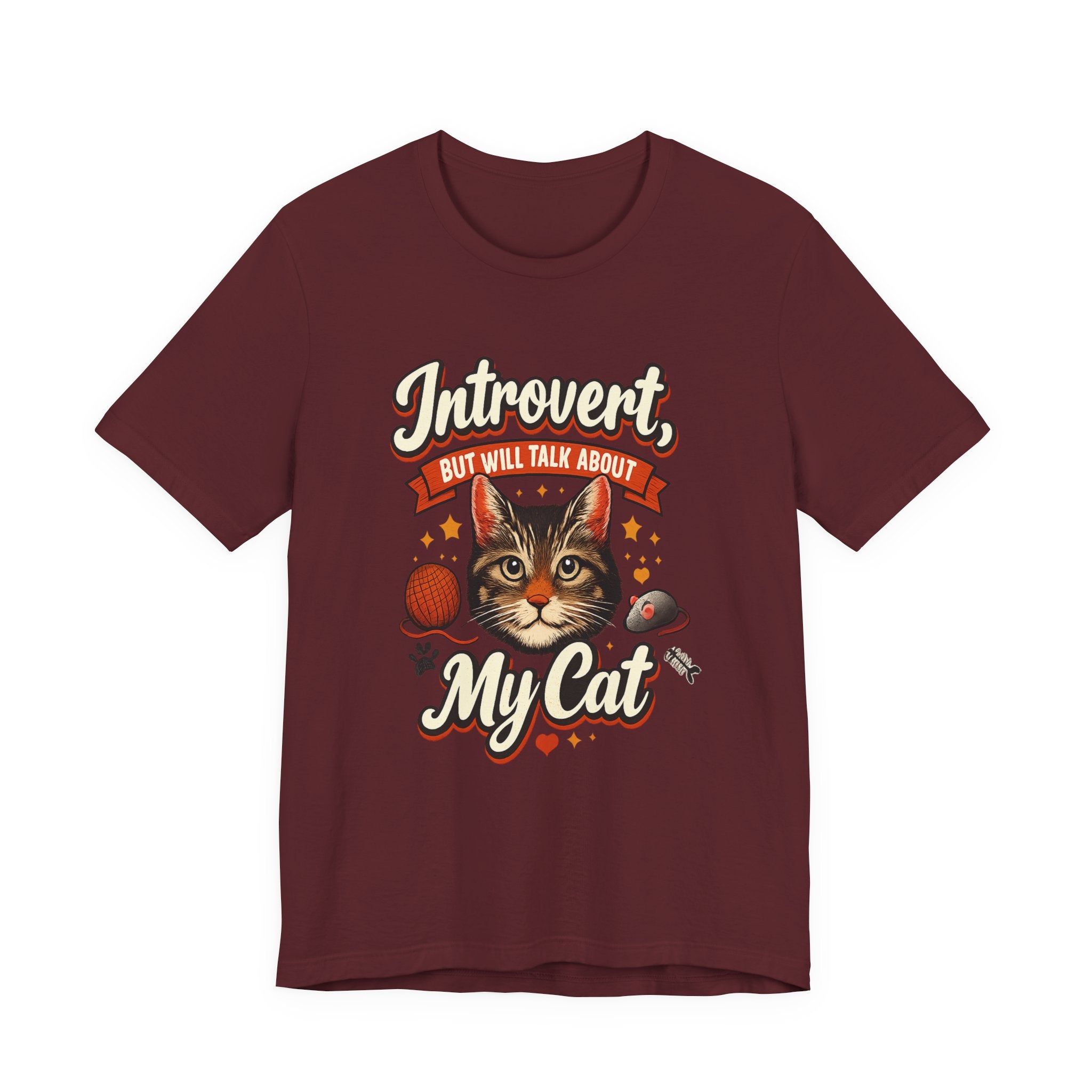 Introvert But Will Talk About My Cat T-Shirt — Funny Cat Lover Tee