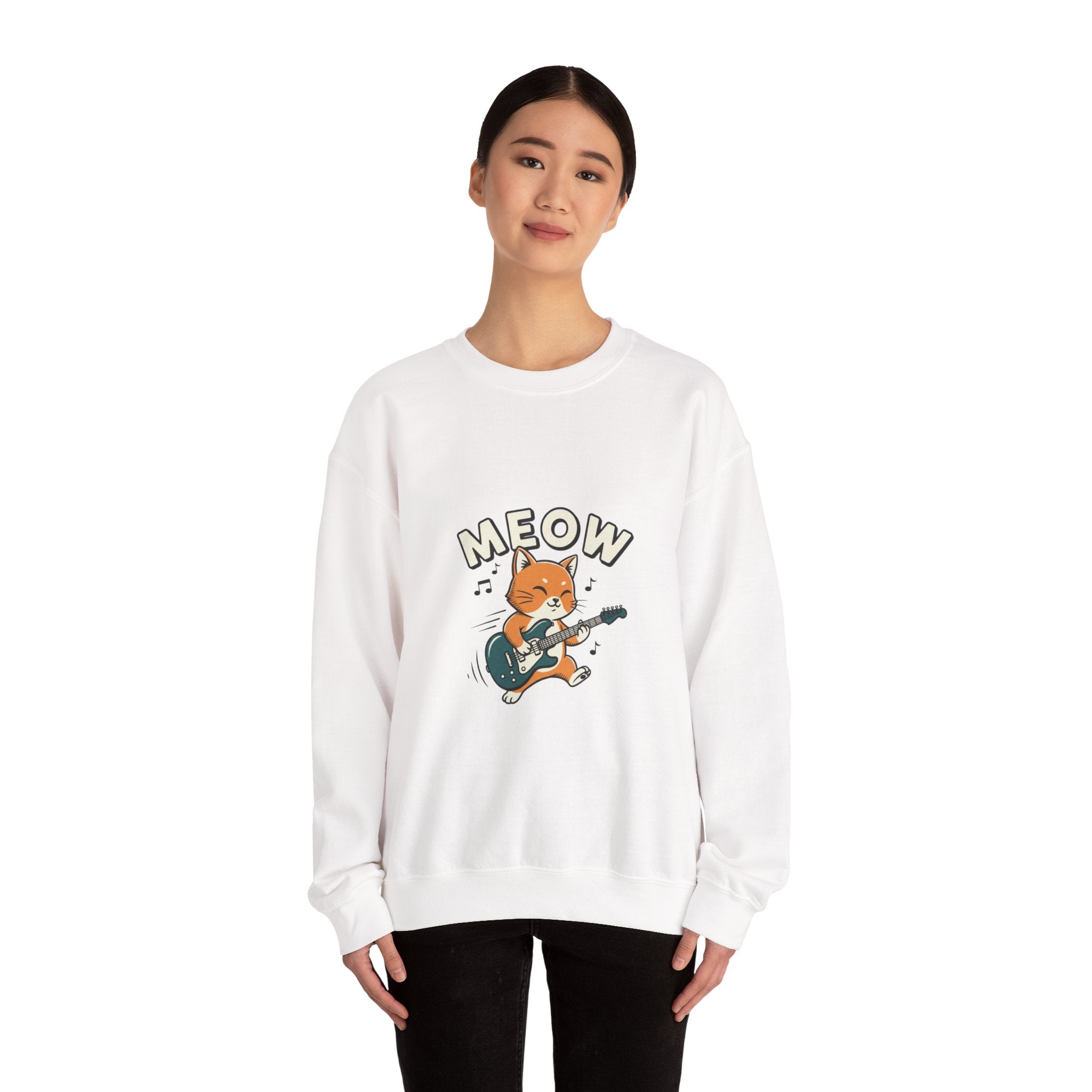 Meow Guitar Cat Sweatshirt | Loading Bar Humor, Buffering Meme