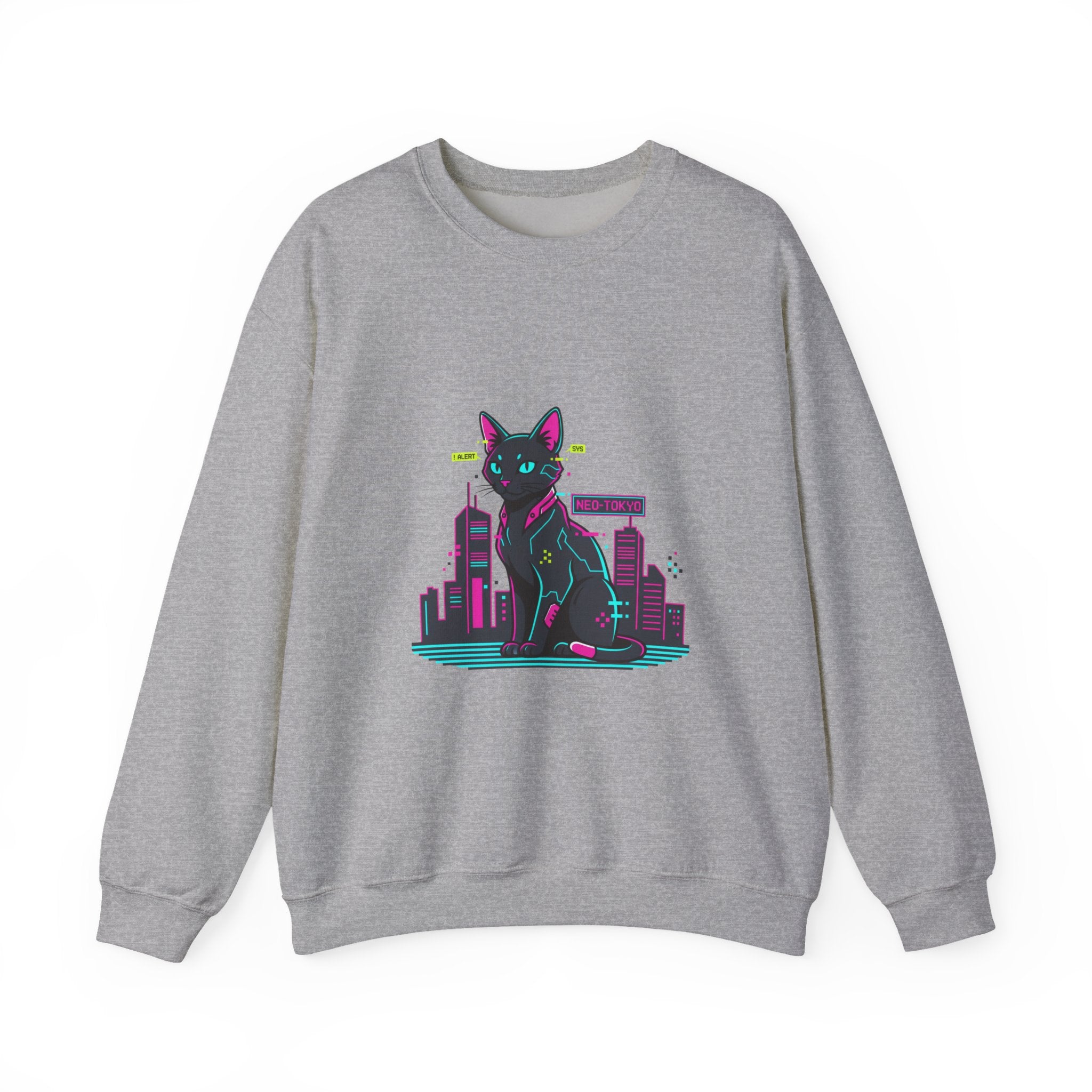 Cyberpunk Cat City sweatshirt | retro OS error, pixel dialog aesthetic