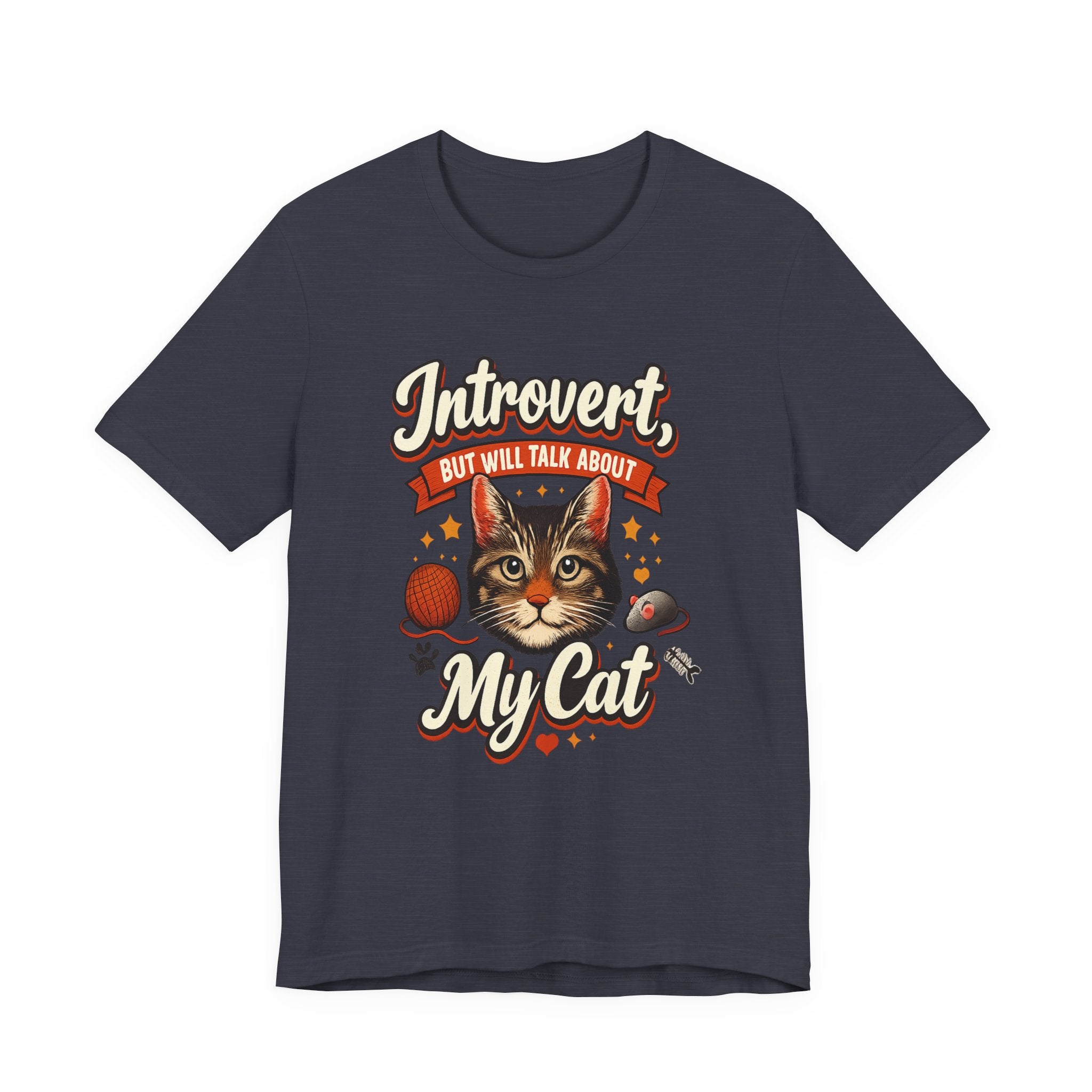 Introvert But Will Talk About My Cat T-Shirt — Funny Cat Lover Tee