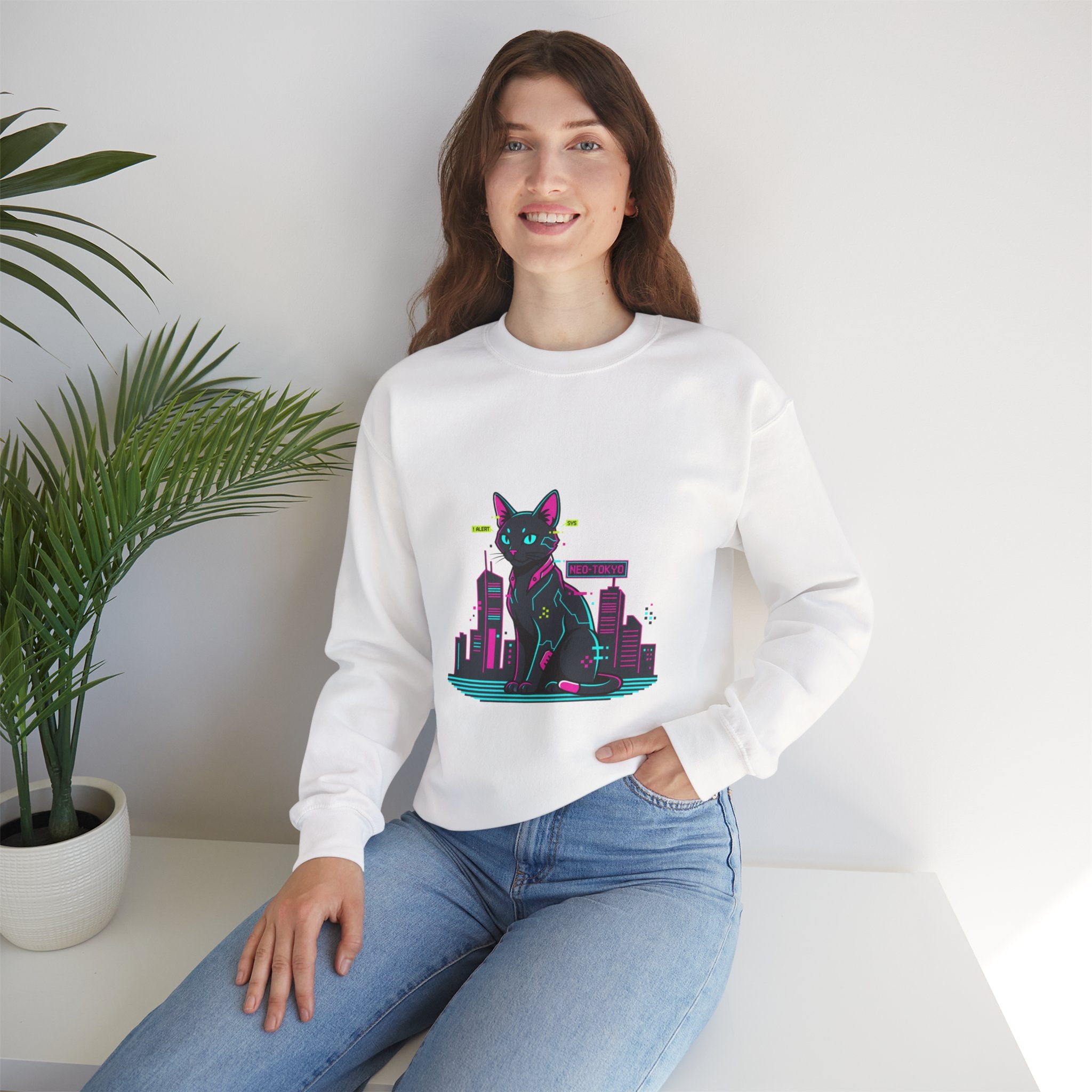 Cyberpunk Cat City sweatshirt | retro OS error, pixel dialog aesthetic