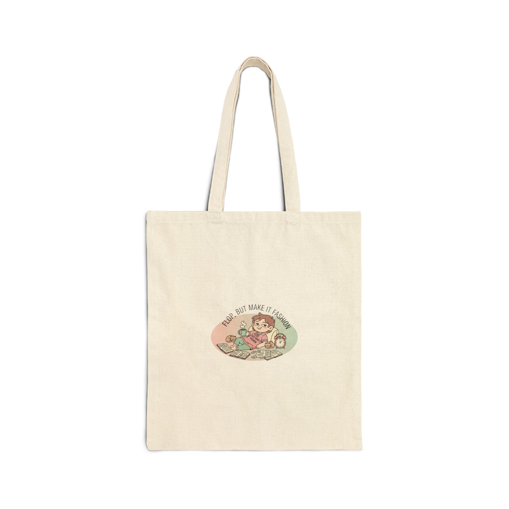 flop era tote | burnout humor canvas tote, tired memes bag
