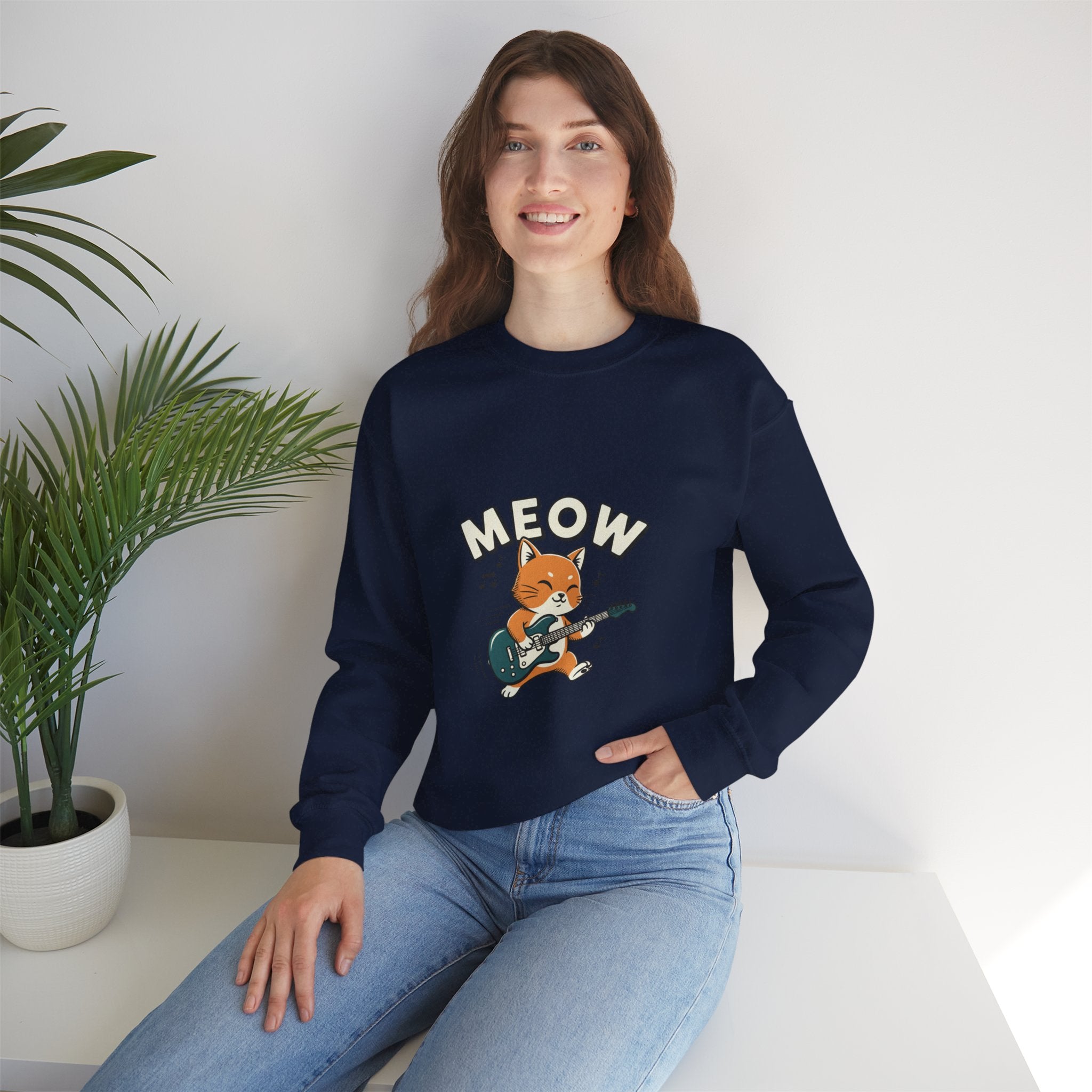 Meow Guitar Cat Sweatshirt | Loading Bar Humor, Buffering Meme