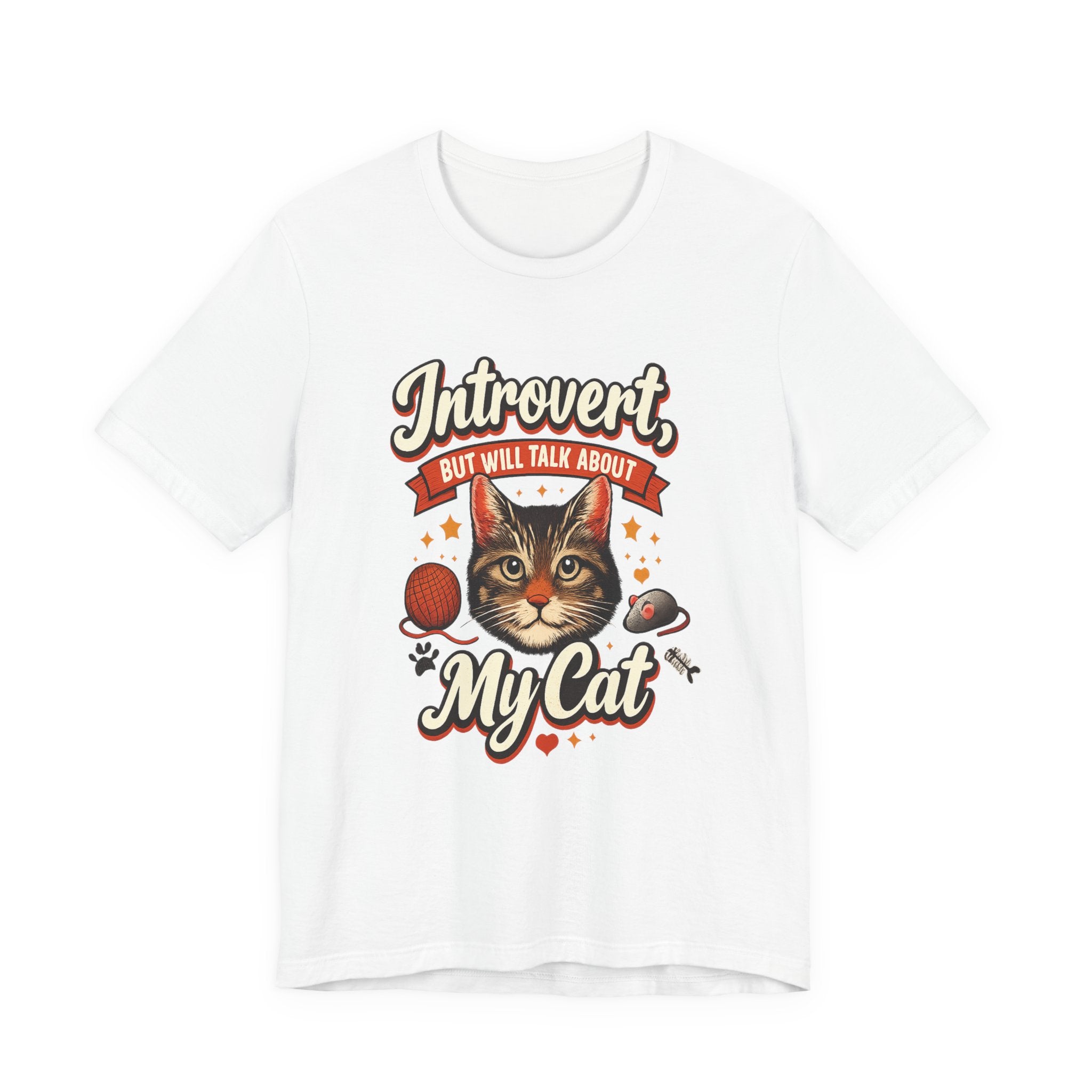 Introvert But Will Talk About My Cat T-Shirt — Funny Cat Lover Tee