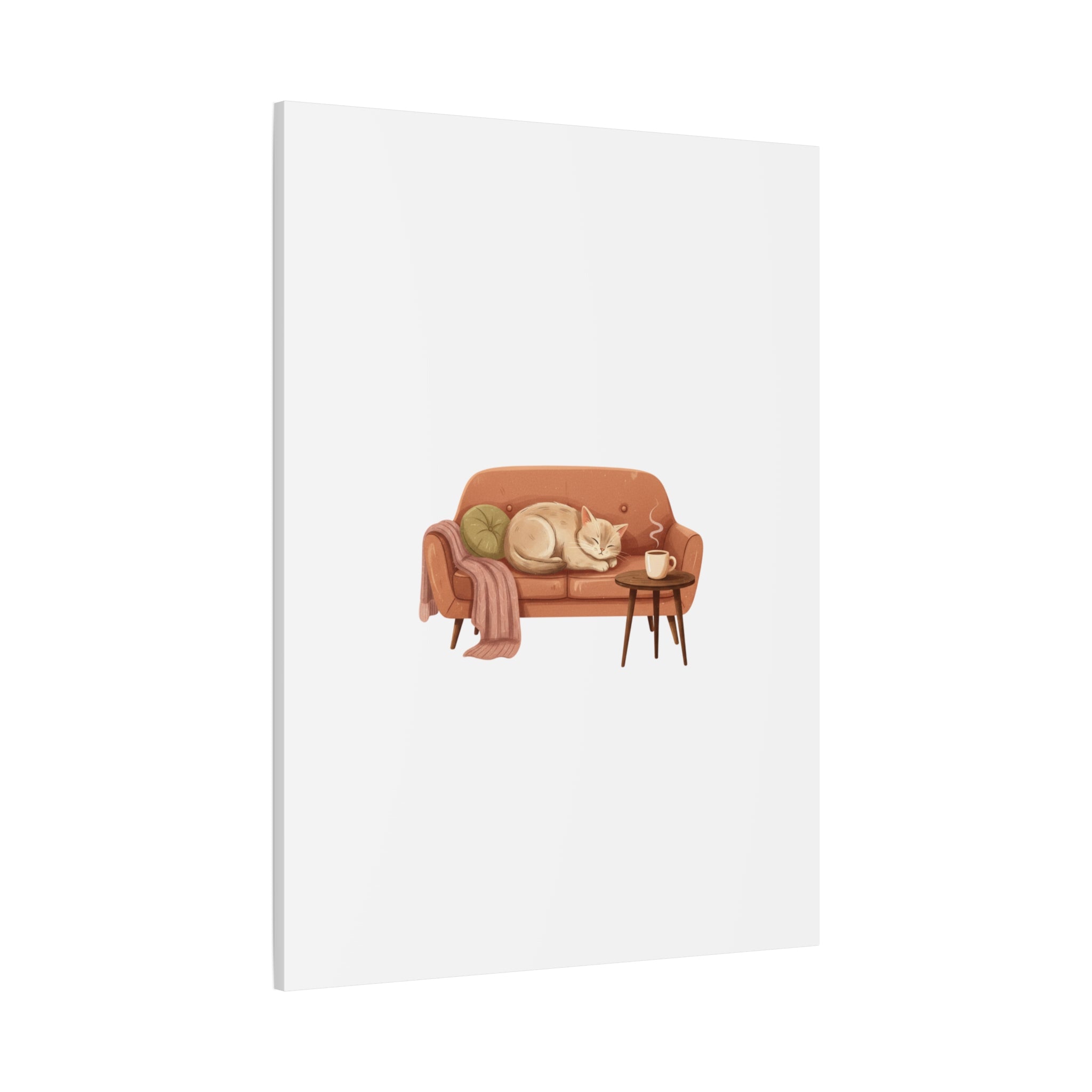Cozy Cat on Sofa Canvas | cozycore, hygge