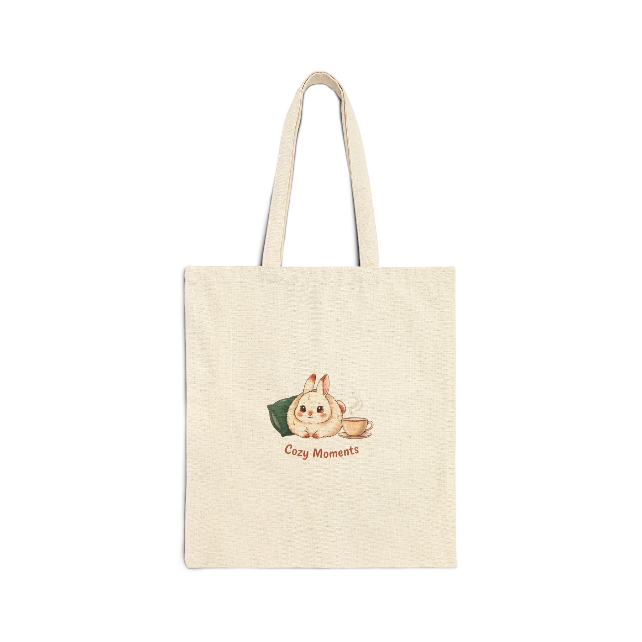 Cozy Moments bunny illustration Tote | cute animal illustration, winter forest art