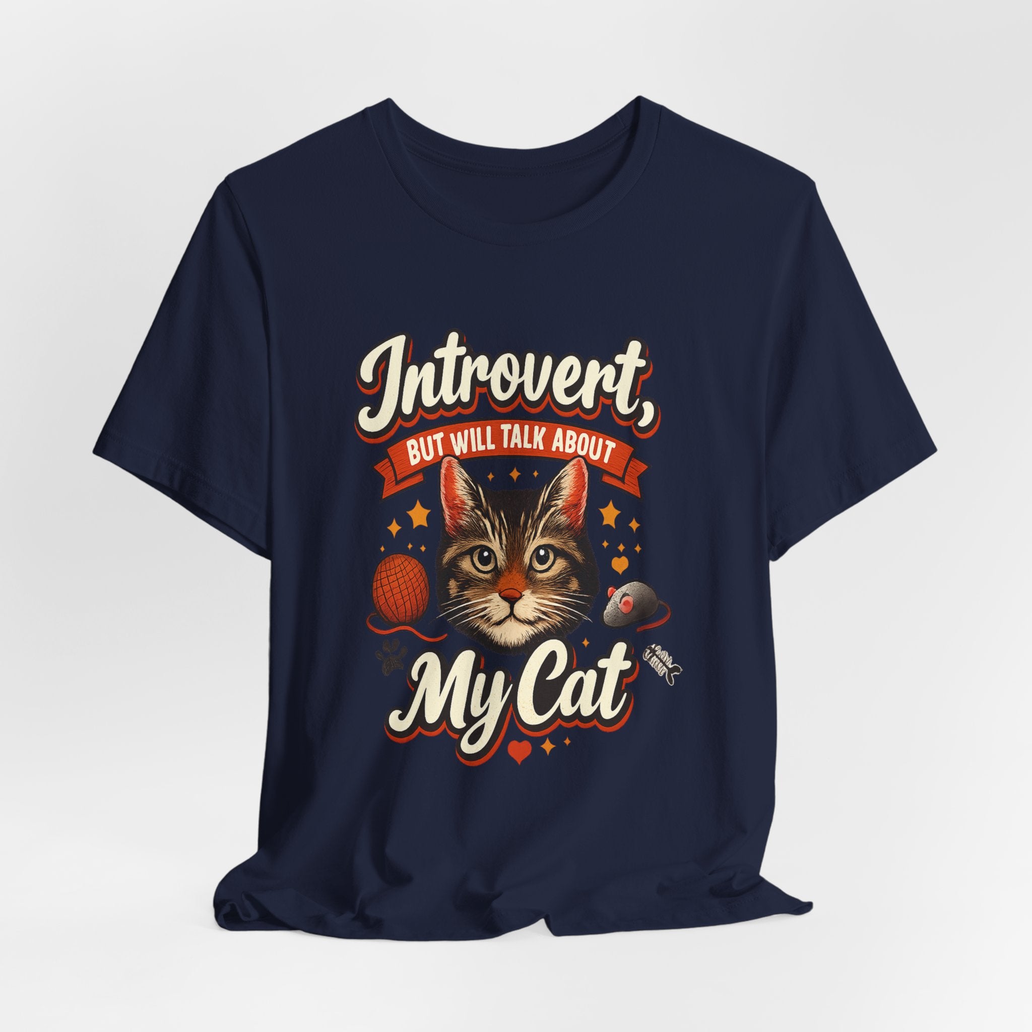 Introvert But Will Talk About My Cat T-Shirt — Funny Cat Lover Tee