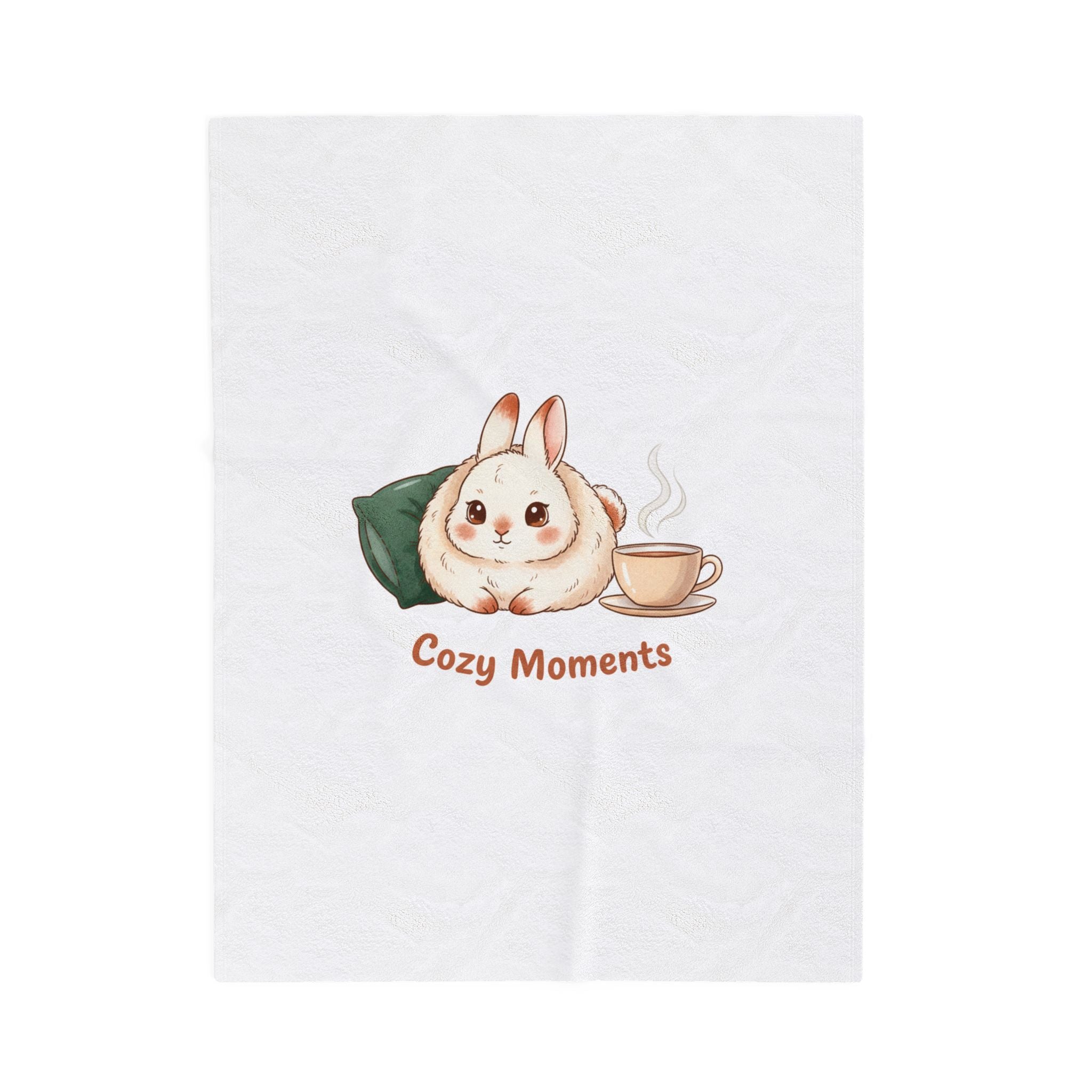 Cozy Moments Bunny Blanket | cute animal illustration, winter forest art
