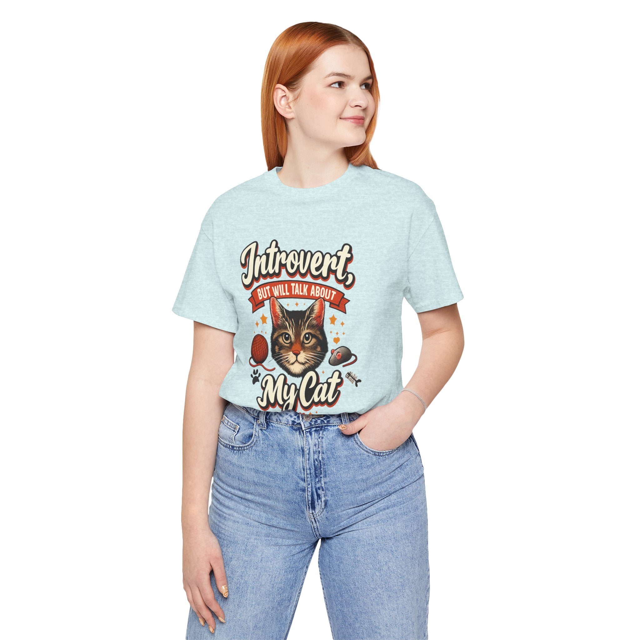 Introvert But Will Talk About My Cat T-Shirt — Funny Cat Lover Tee