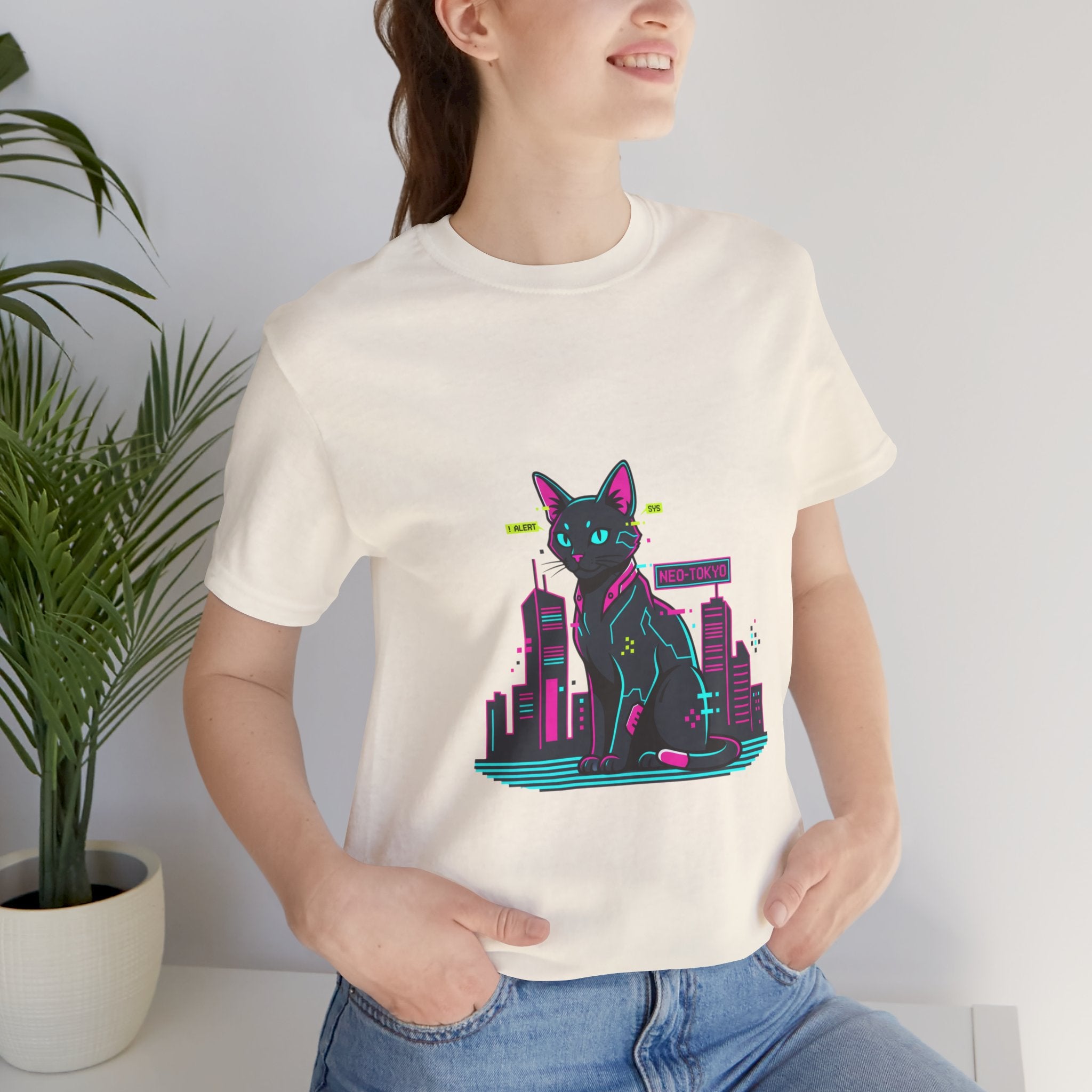 Cyber Cat City Tee | Retro OS Error, pixel popup aesthetic