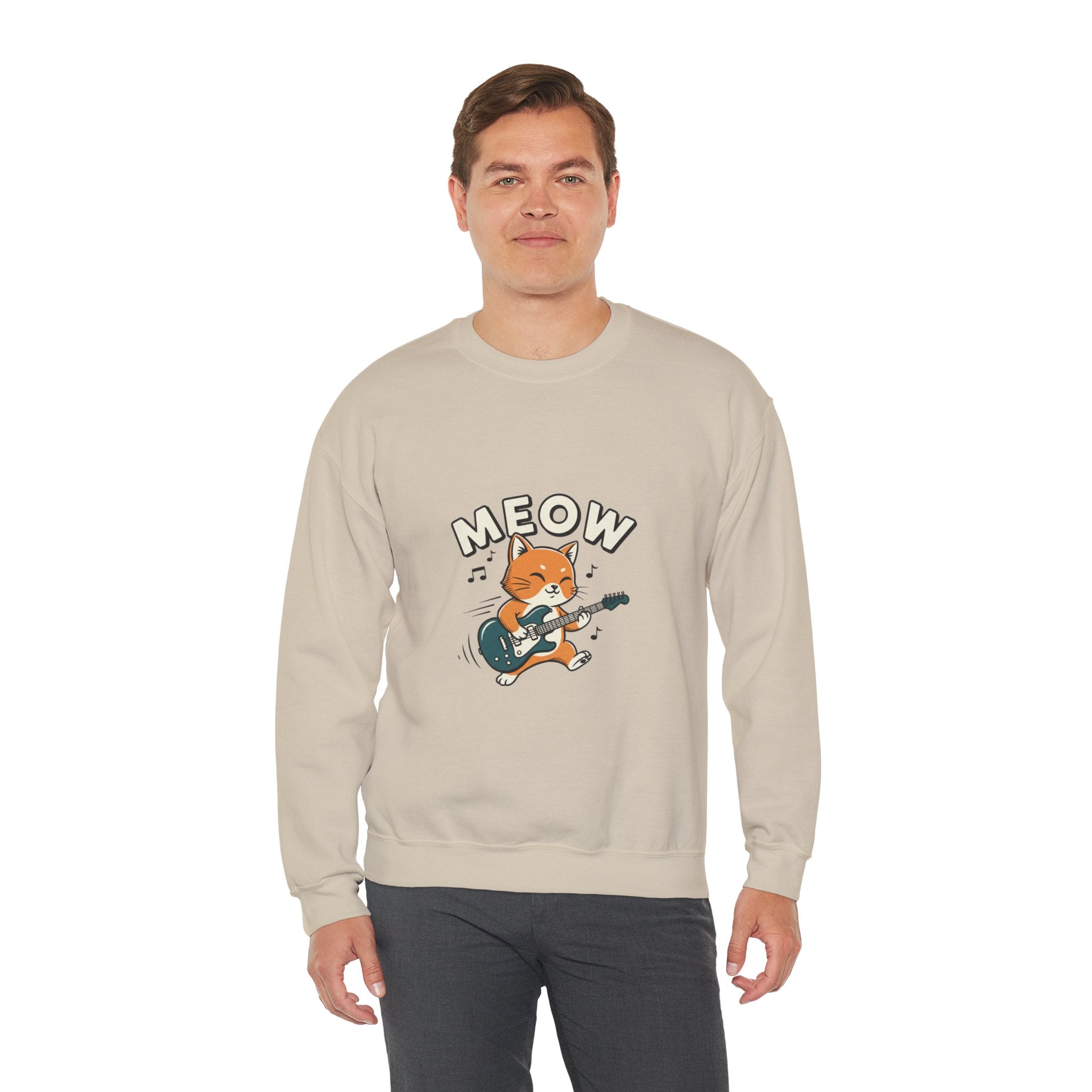 Meow Guitar Cat Sweatshirt | Loading Bar Humor, Buffering Meme